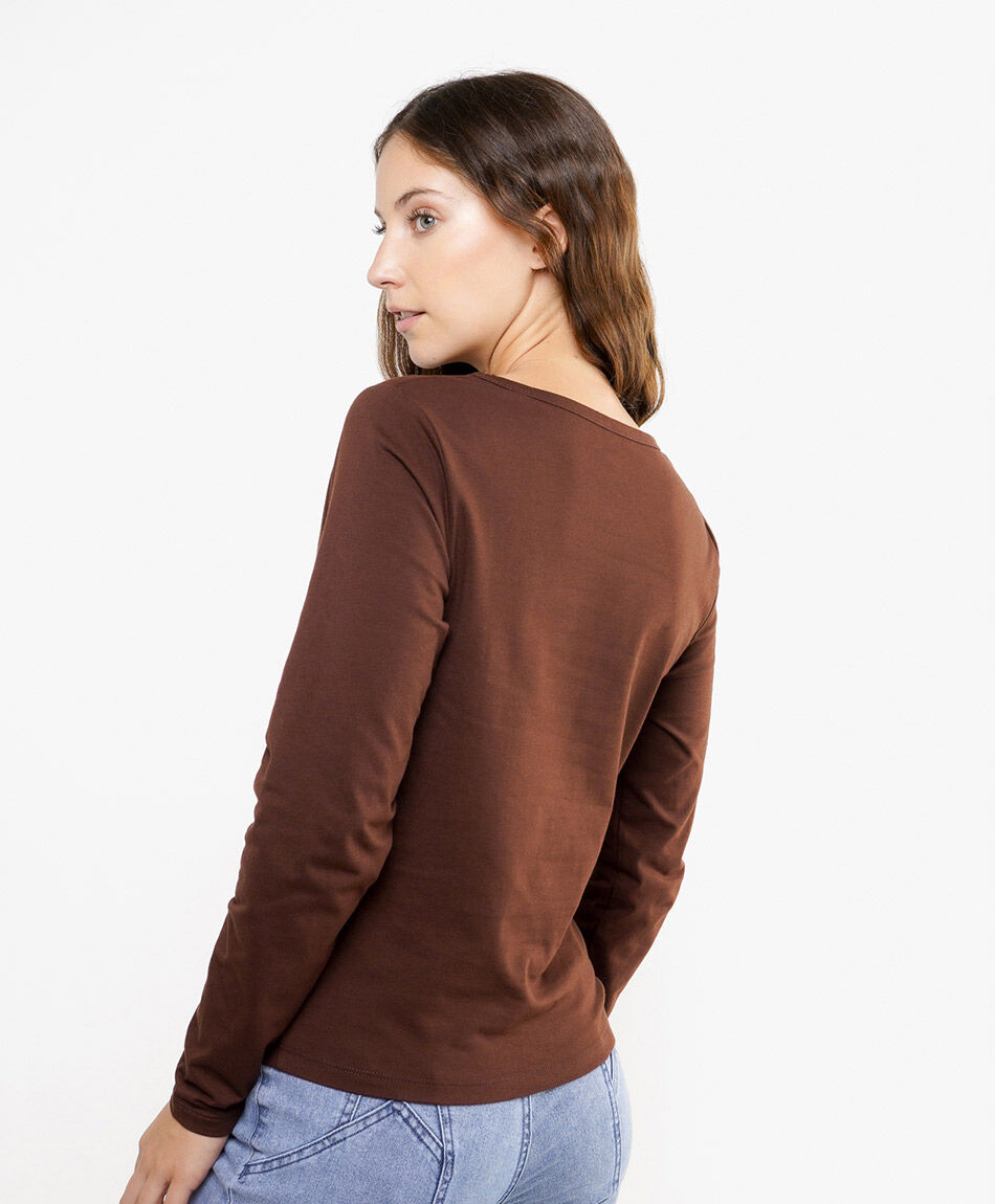 Polera mujer pajaros bordados