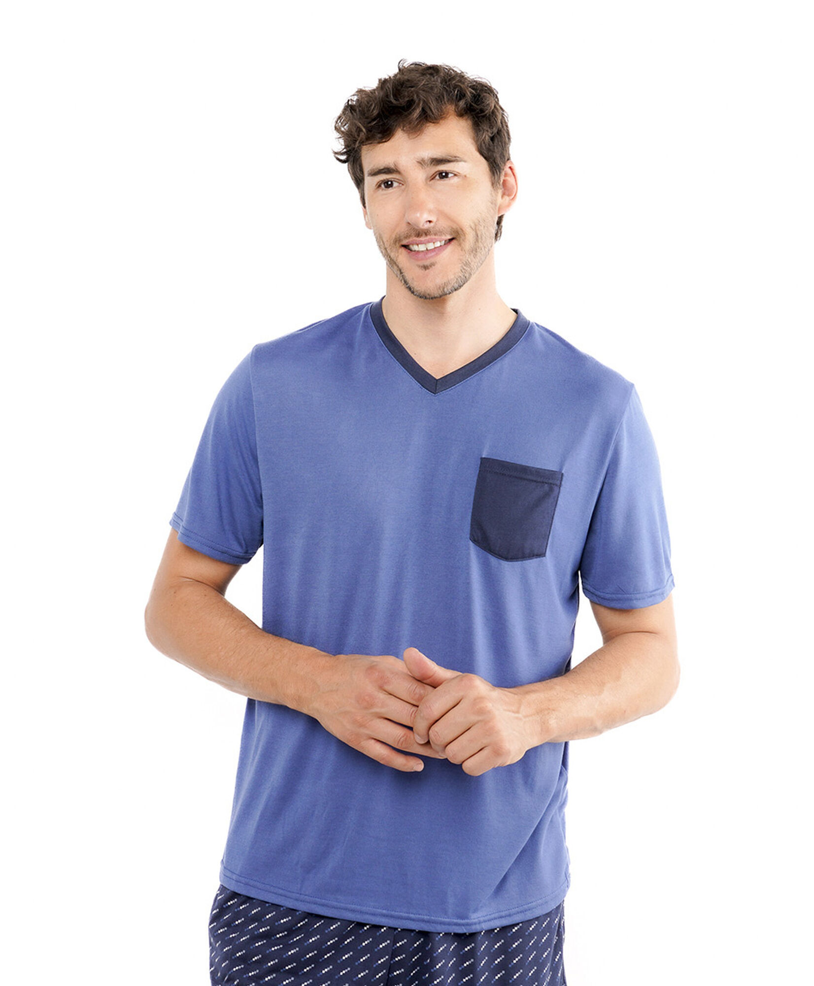 Pijama hombre bicolor bolsillo Pijama hombre bicolor bolsillo
