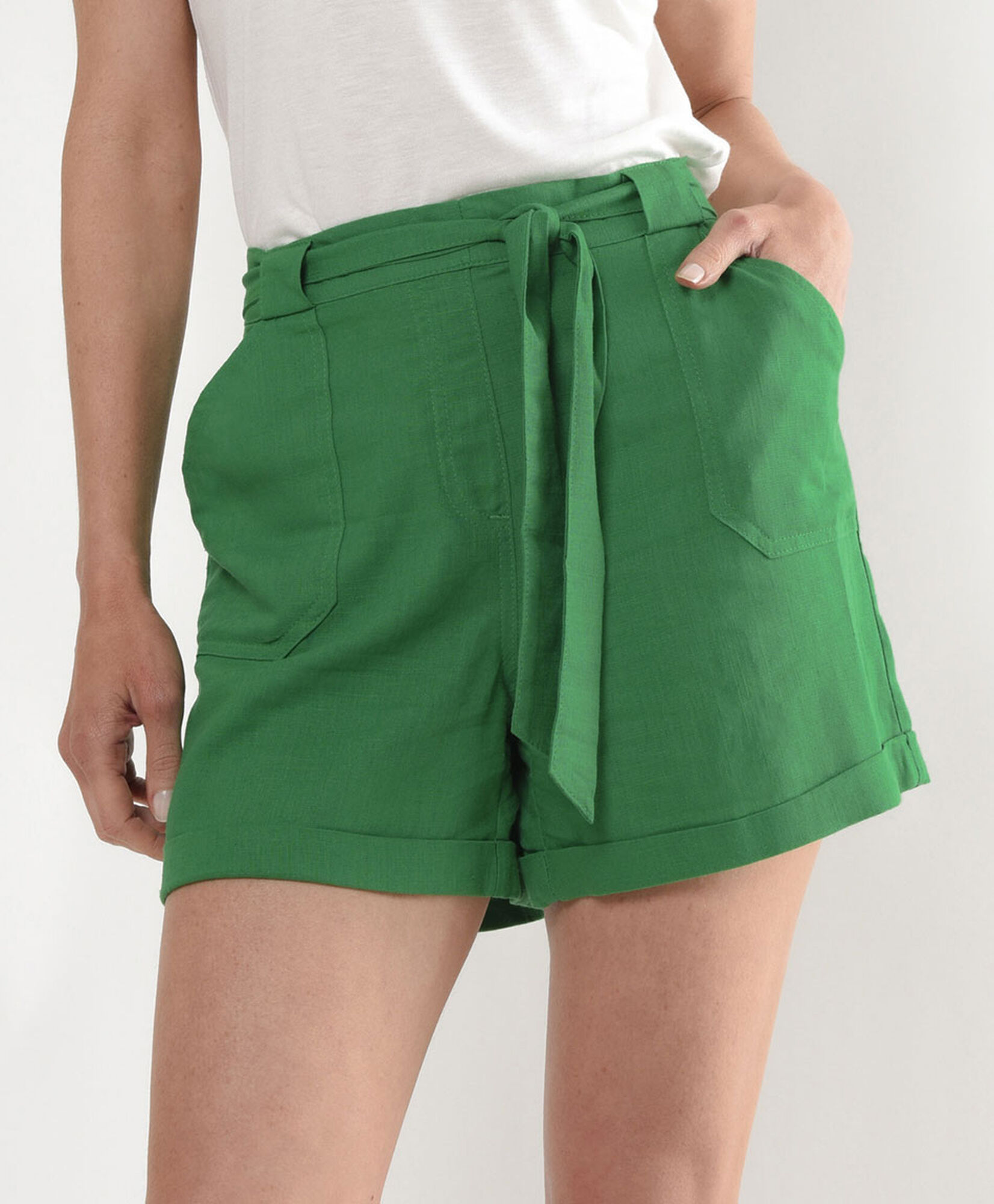Short mujer lino doblez Short mujer lino doblez