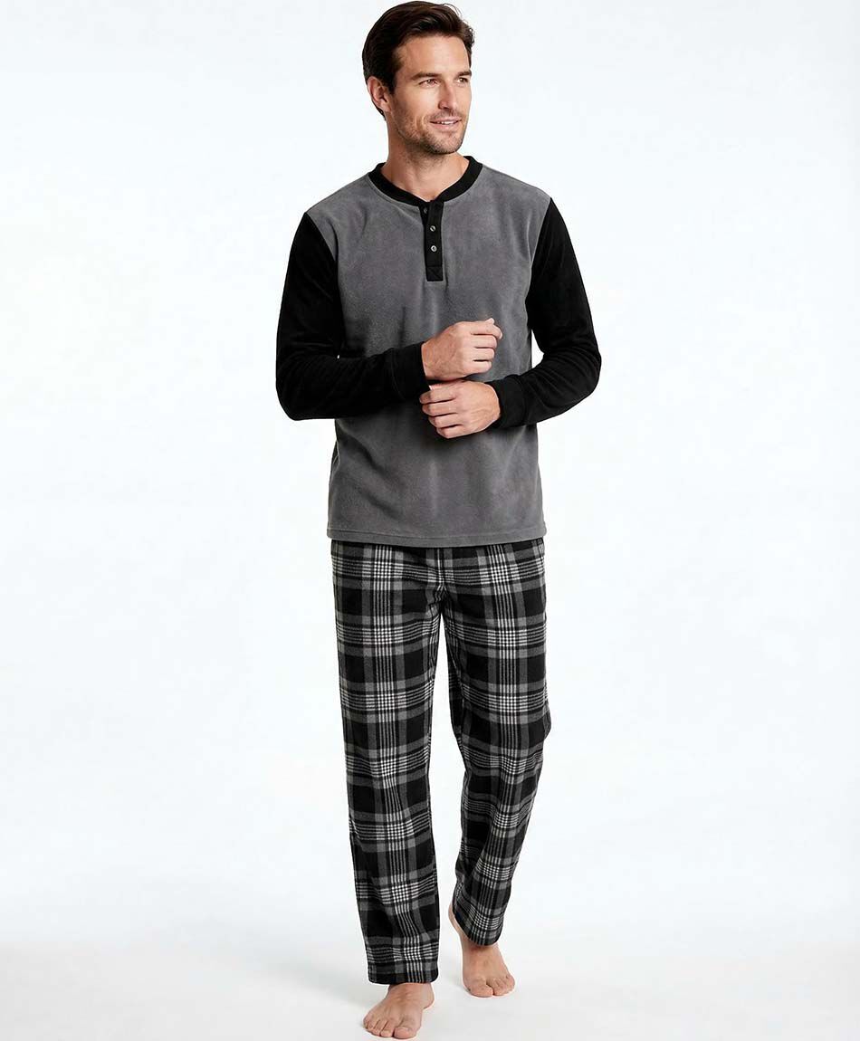 Pijama hombre polar cuadros