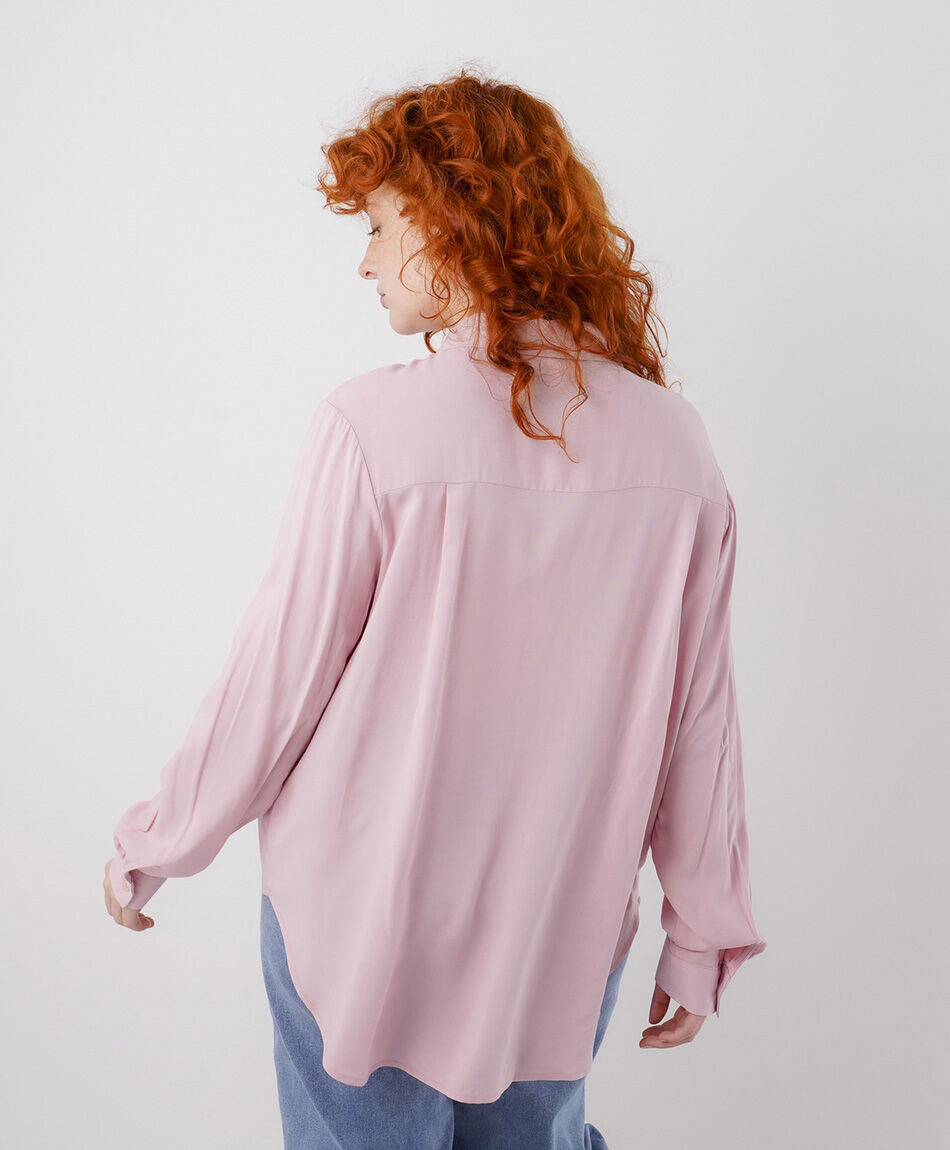 Blusa mujer camisera rosada