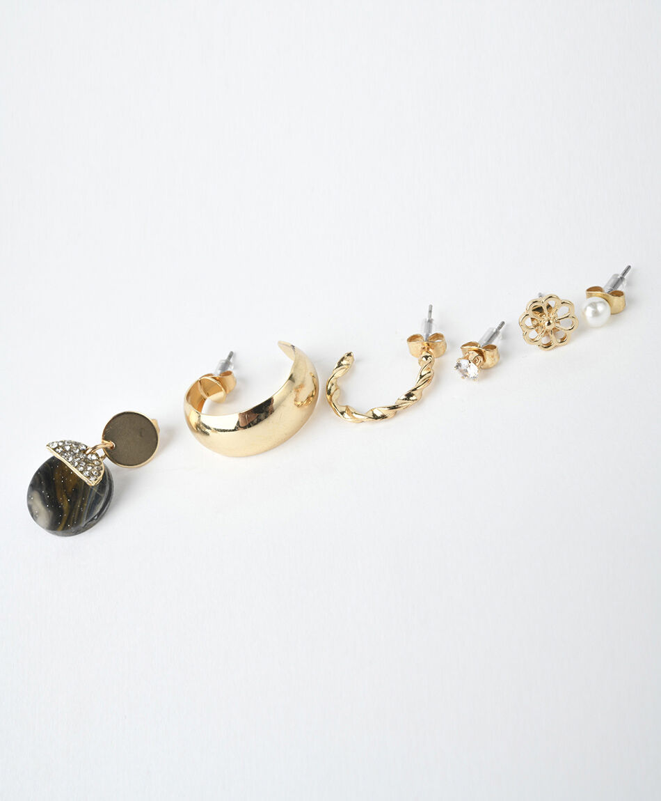 Set 6 aros mujer piedras