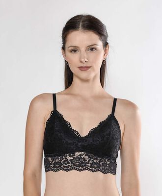 Bralette mujer encaje floral escote en v