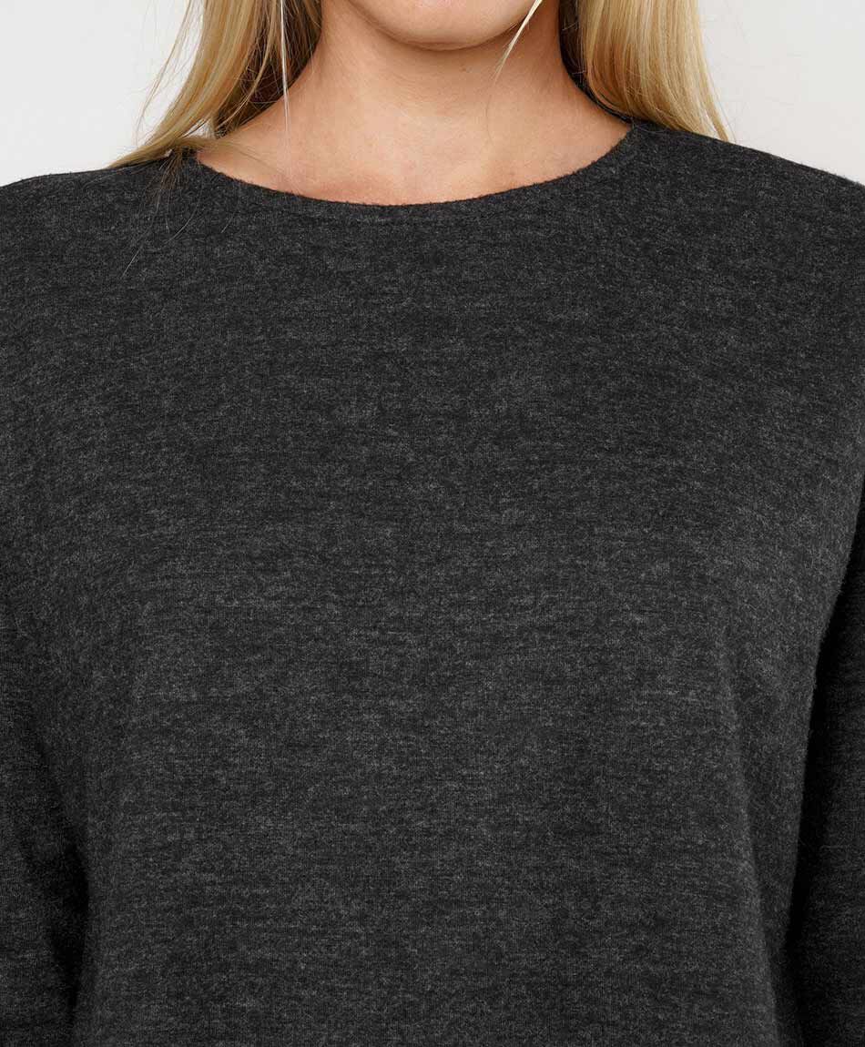 Polera mujer basta encaje larga black