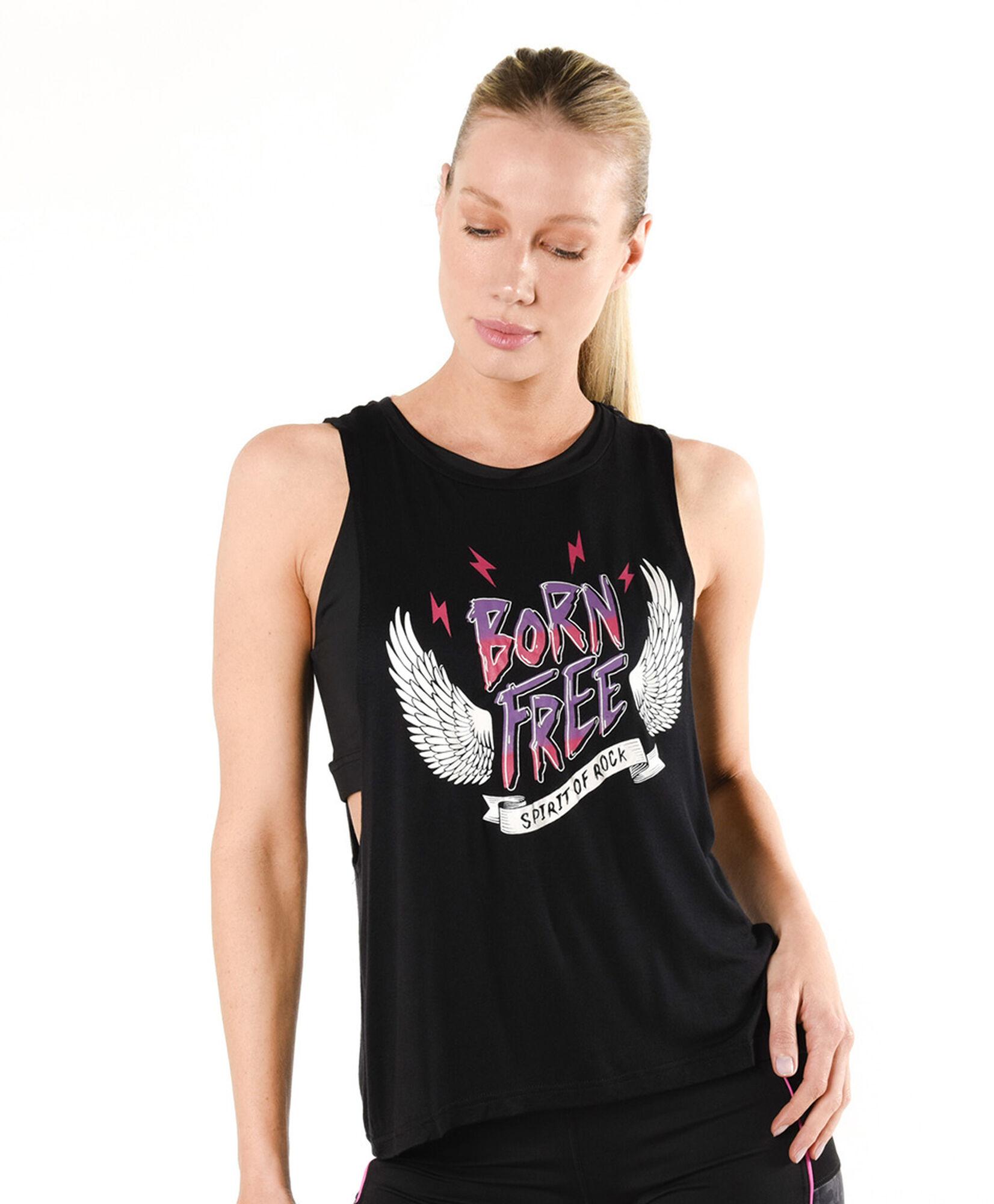 Polera deportiva mujer rock sin mangas Polera deportiva mujer rock sin mangas