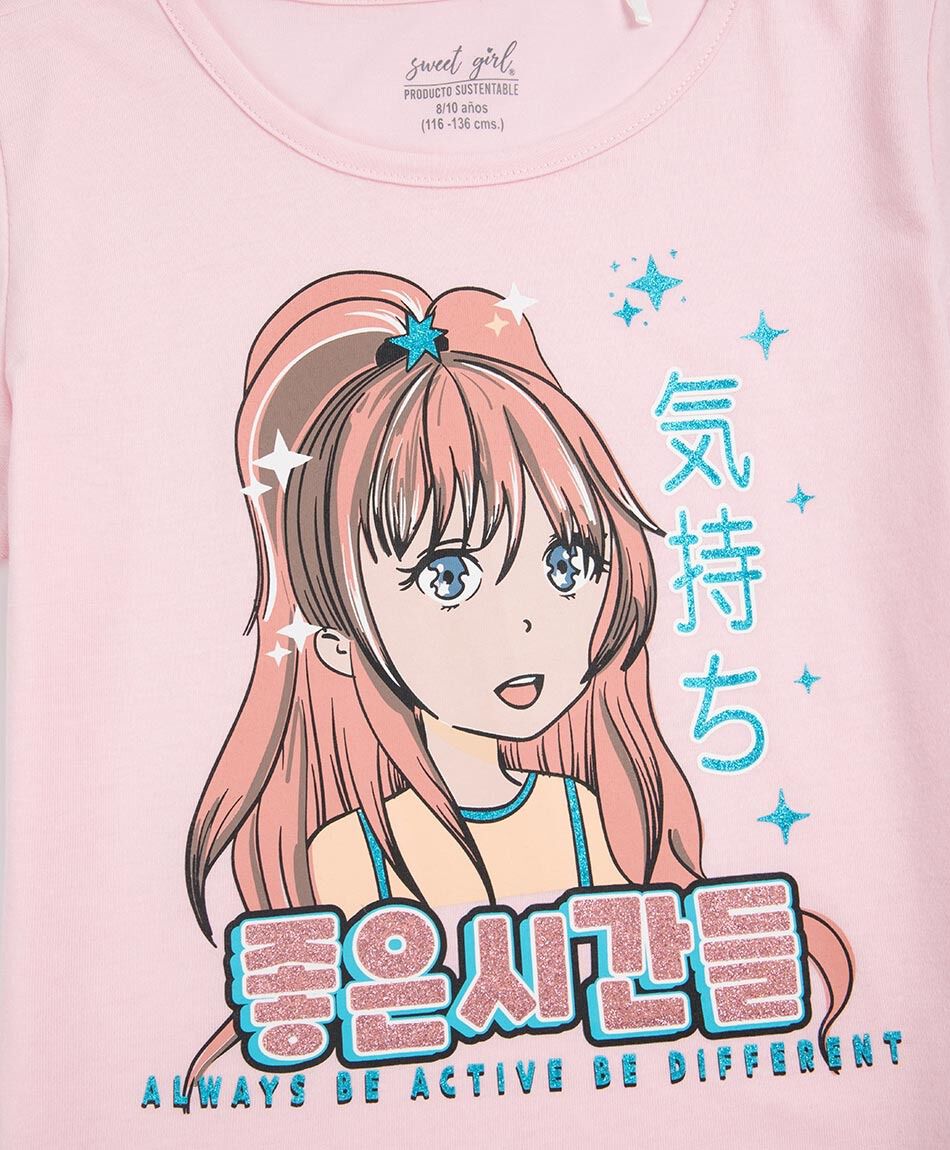 Polera ni&ntilde;a anim&eacute; frase