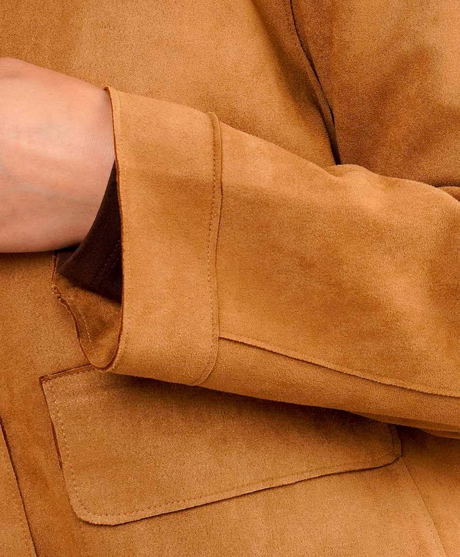 Chaqueta mujer estilo safari canela