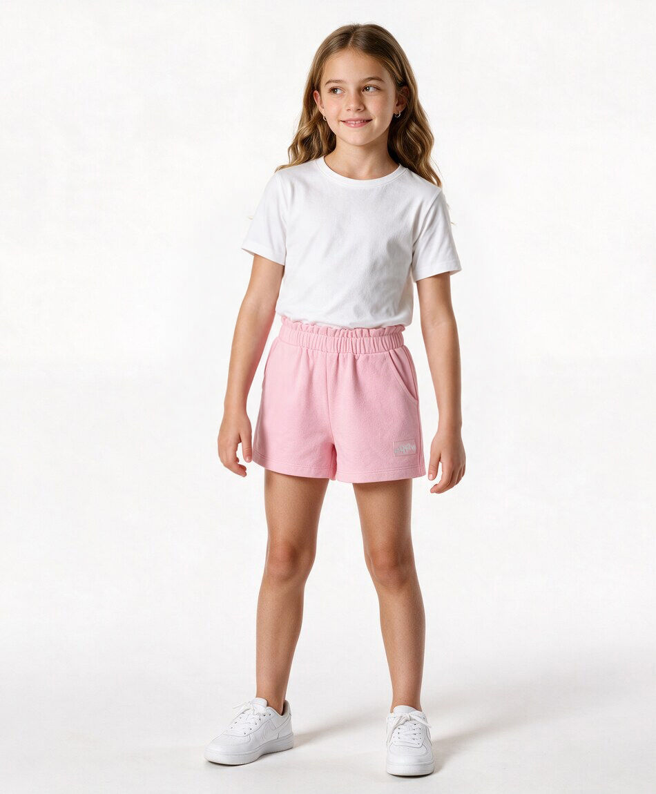 Short ni&ntilde;a rosado
