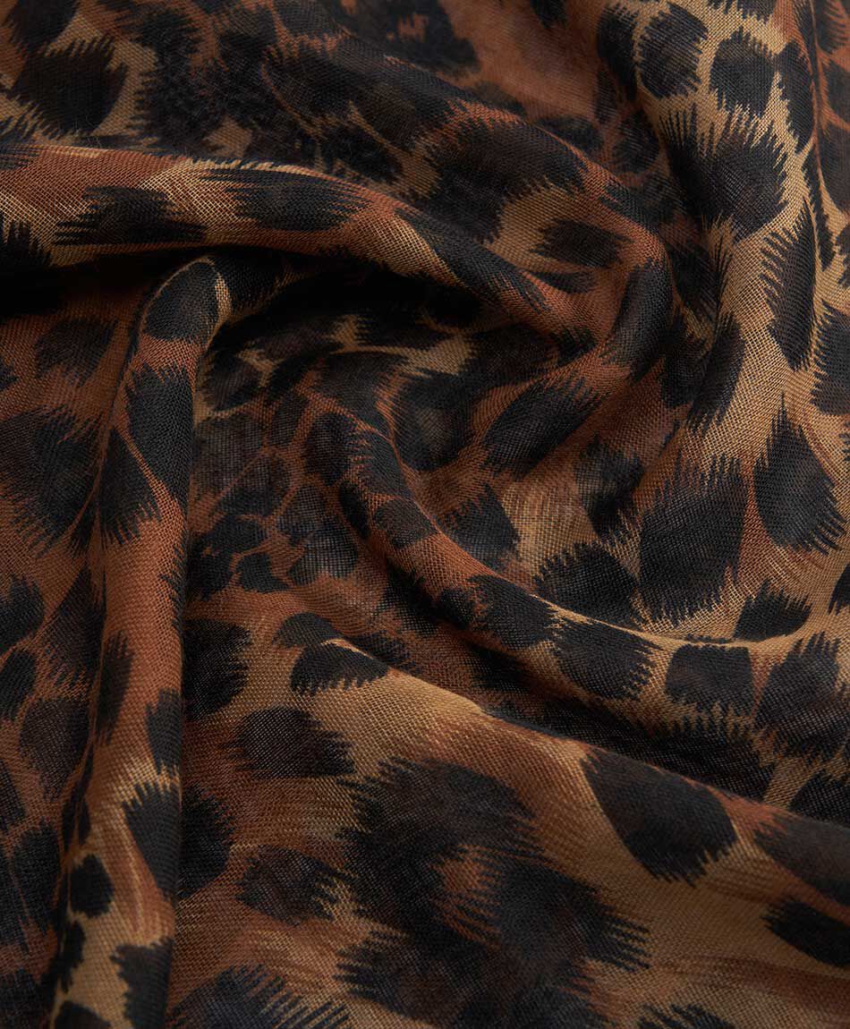 Bufanda mujer animal print brown