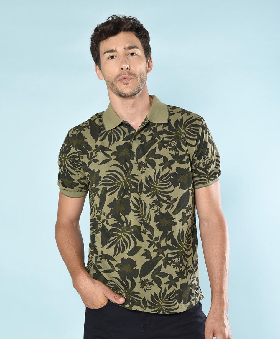 Polera hombre piqu&eacute; tropical