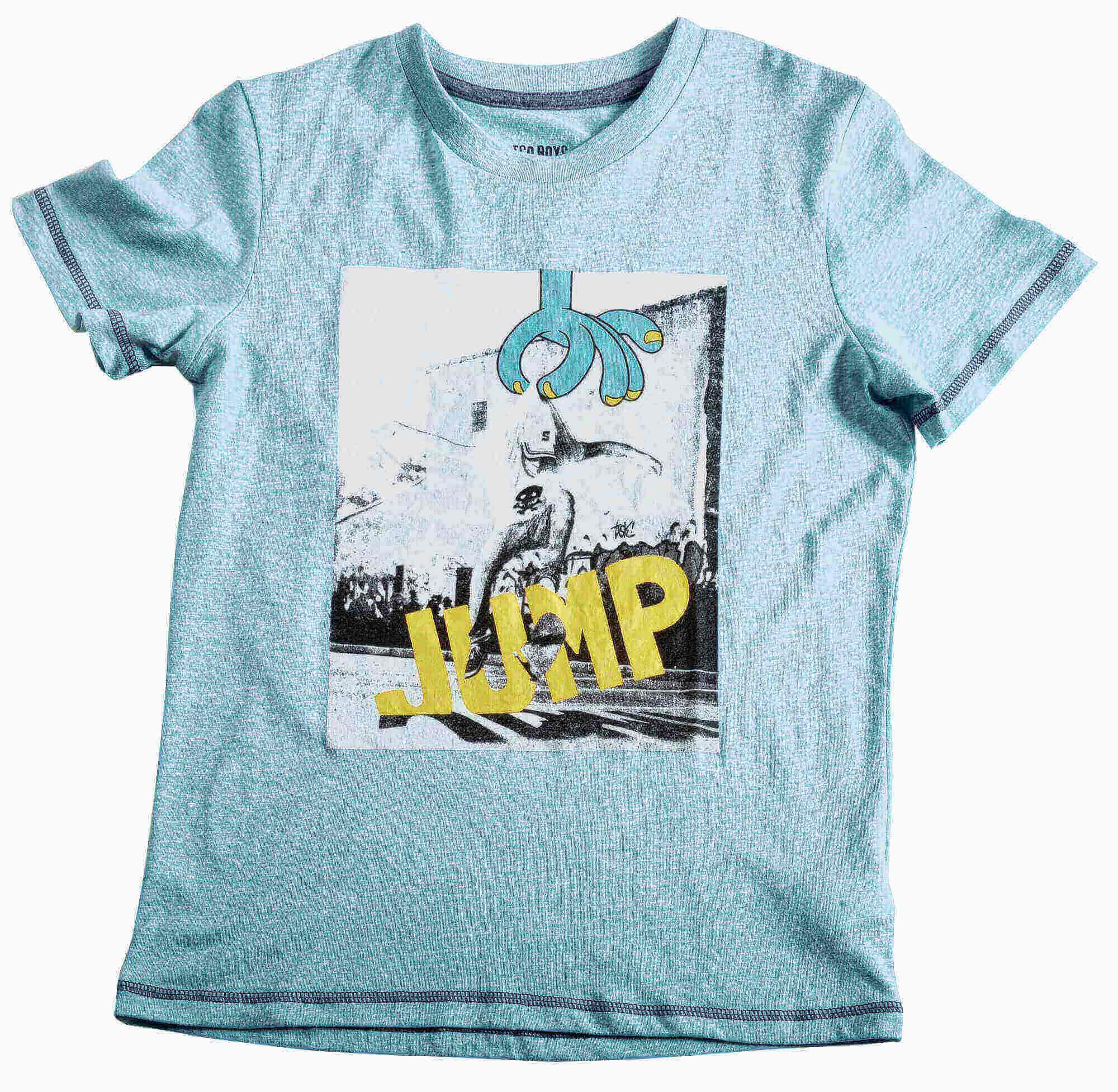 Polera melange estampada