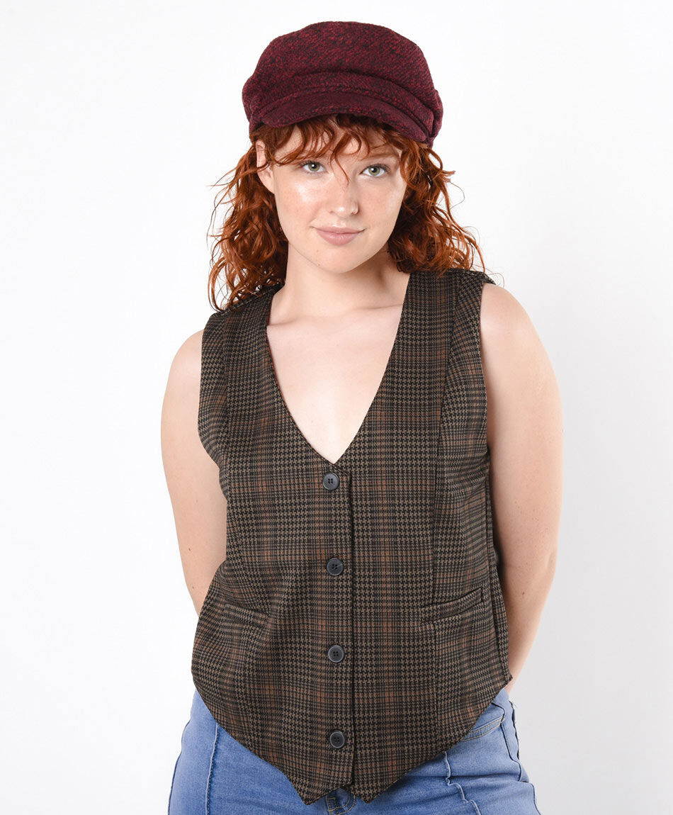 Vest mujer cuadrille botones