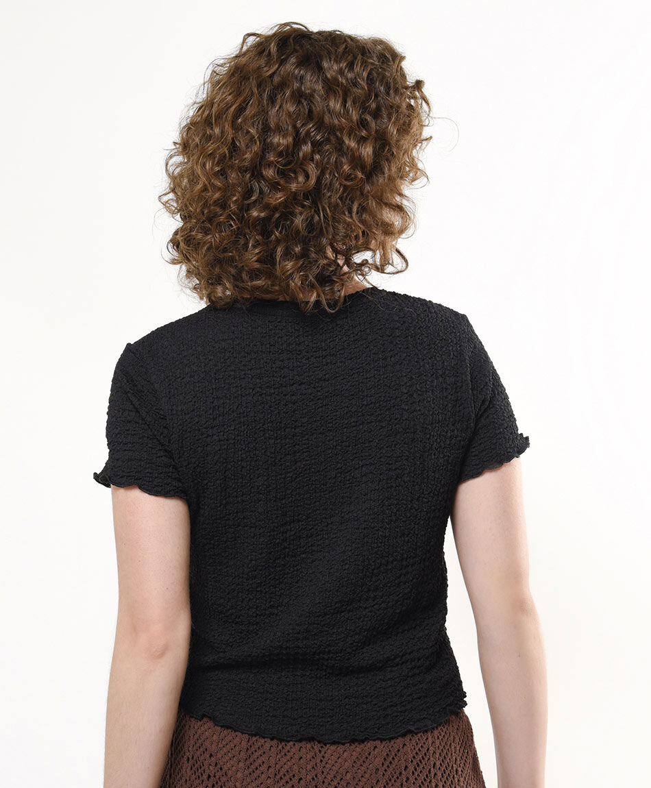 Polera mujer textura negra