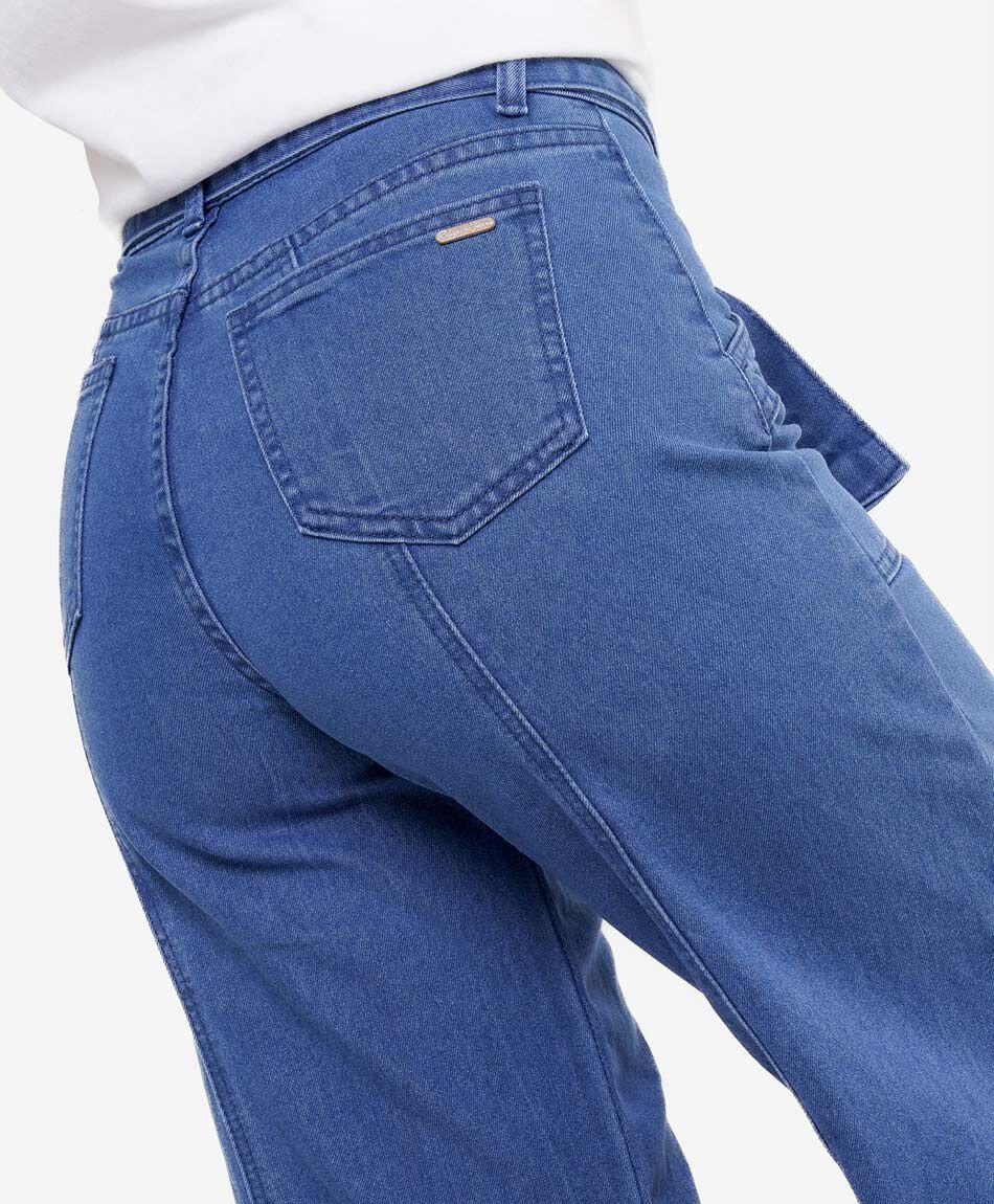 Jeans mujer costuras verticales wide