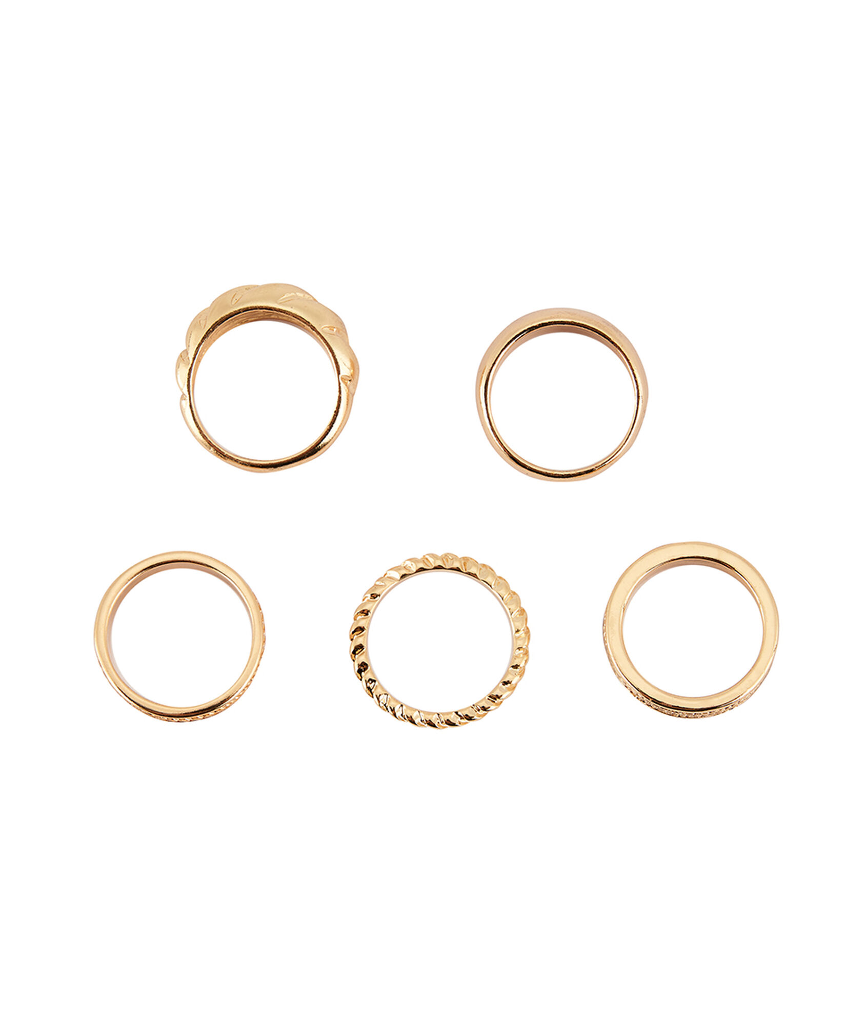Set 5 anillos mujer dorados Set 5 anillos mujer dorados