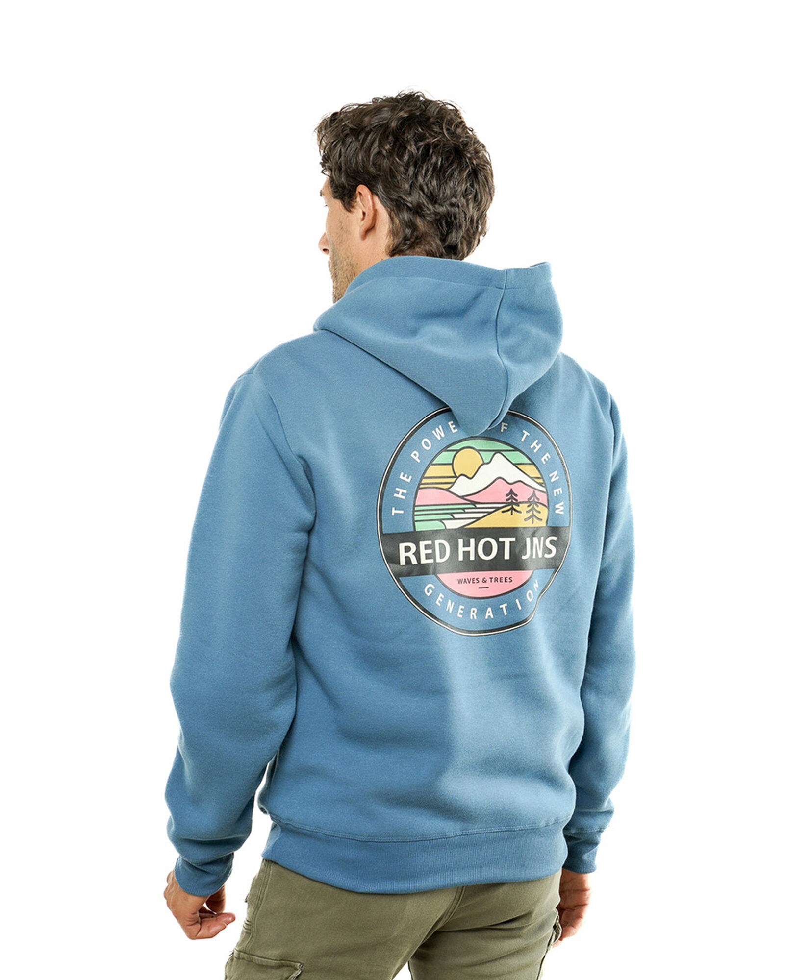 Polerón hombre doble estampado montaña Polerón hombre doble estampado montaña