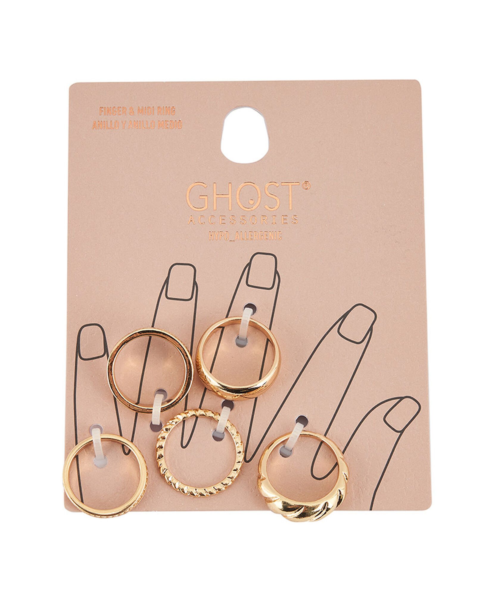 Set 5 anillos mujer dorados Set 5 anillos mujer dorados