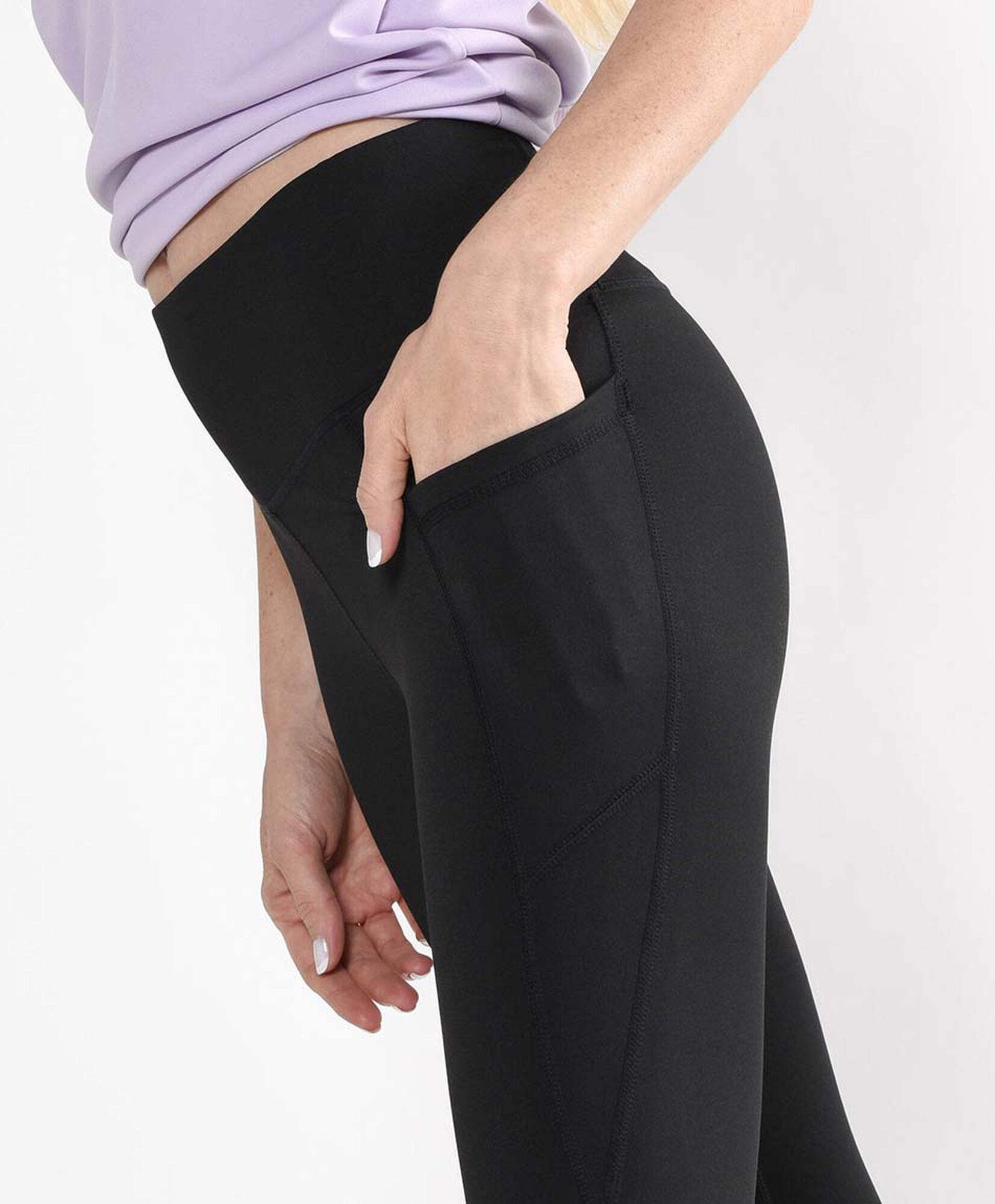 Calza mujer bolsillos laterales tiro alto Calza mujer bolsillos laterales tiro alto