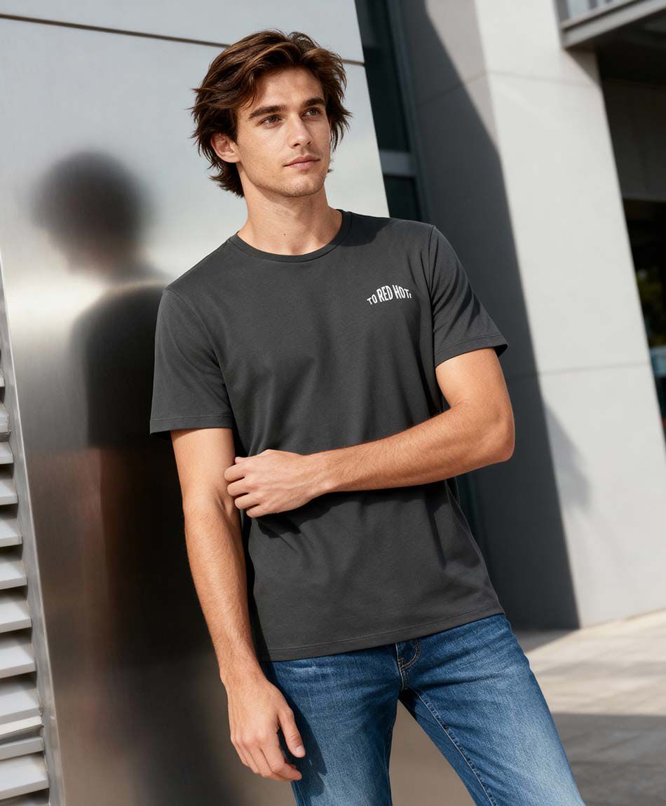 Polera hombre doble estampado c&iacute;rculo