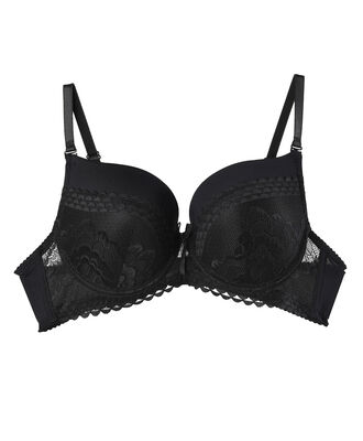 Sostén mujer liso mix push up escote en v