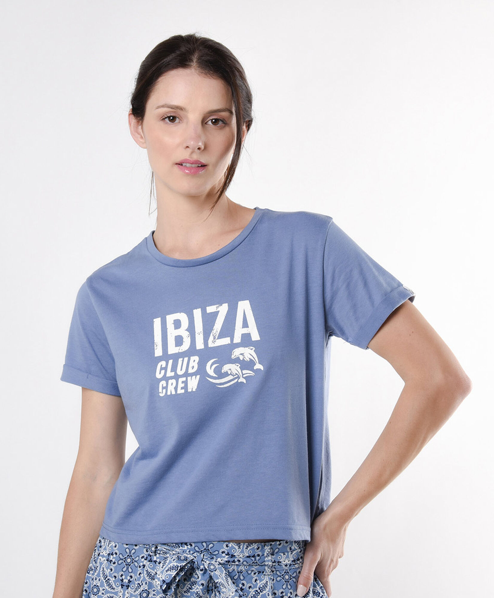 Polera mujer azul ibiza Polera mujer azul ibiza