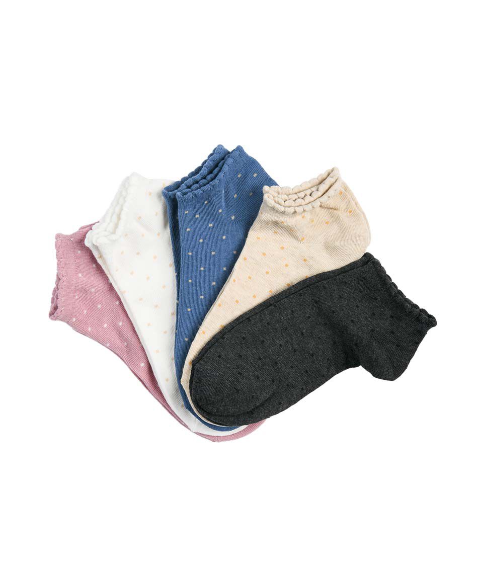 Pack 5 calcetines mujer corto puntos