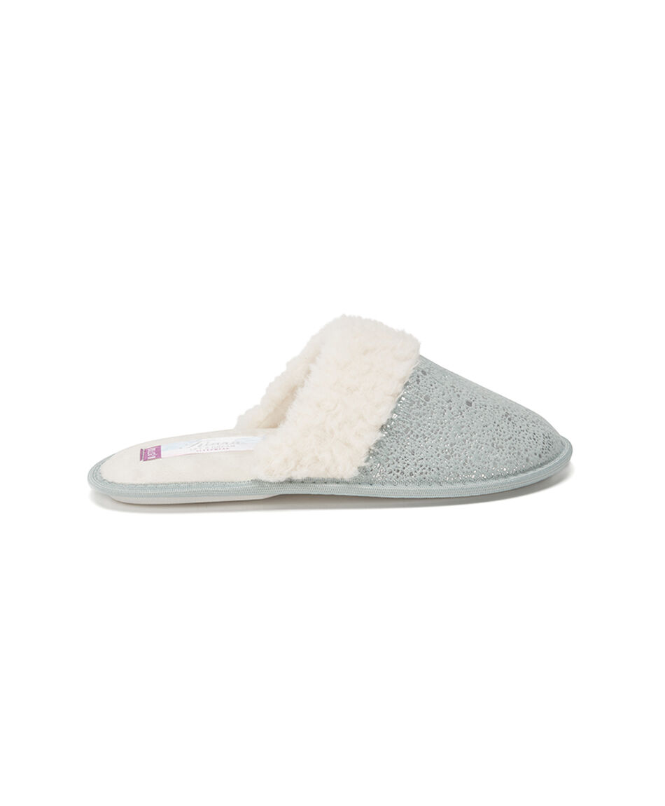 Pantufla mujer suede brillos