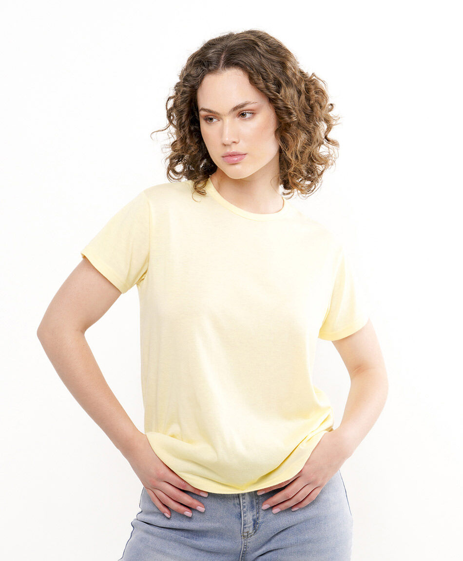 Polera mujer cl&aacute;sica amarilla