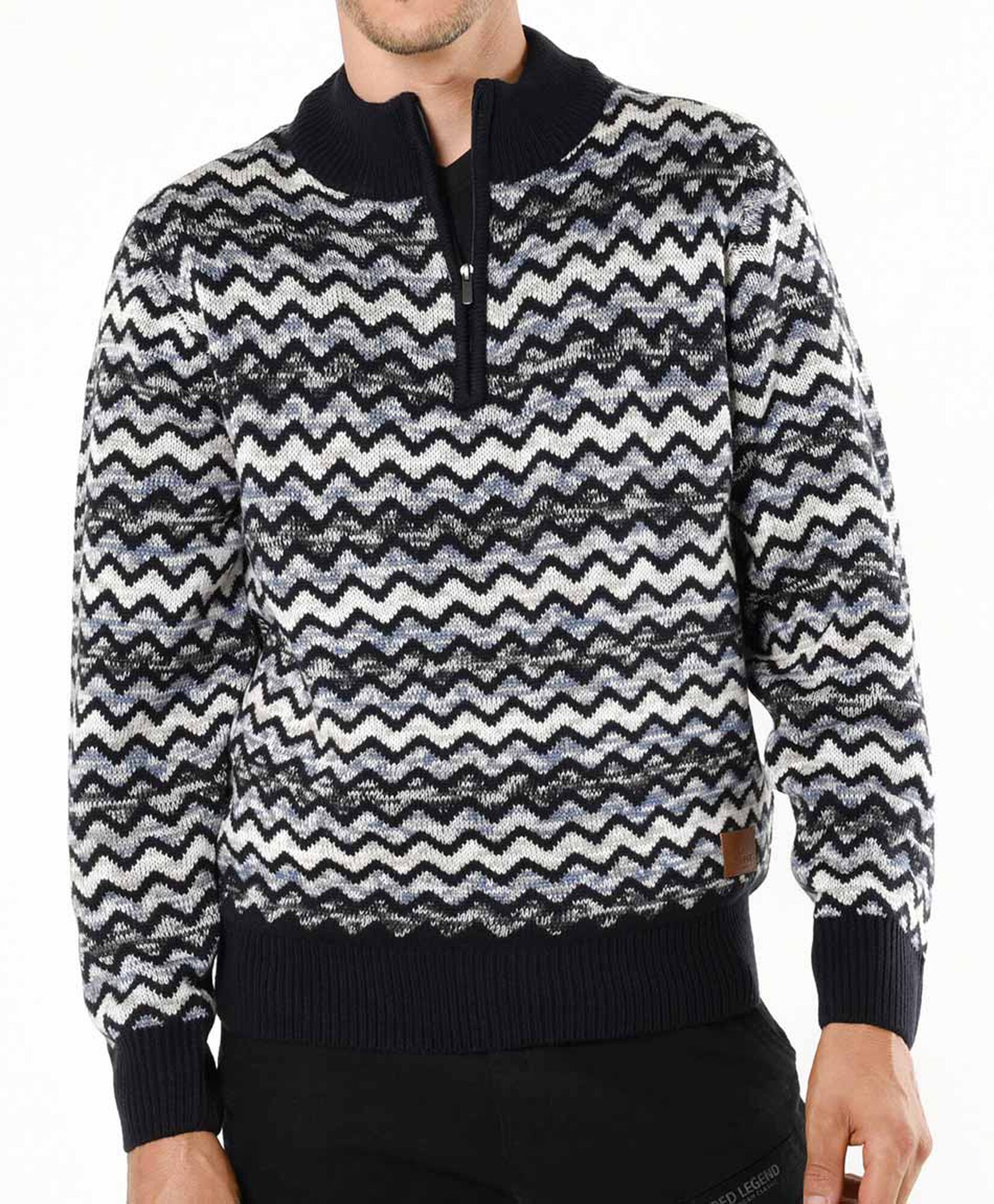 Sweater hombre zigzag medio cierre Sweater hombre zigzag medio cierre