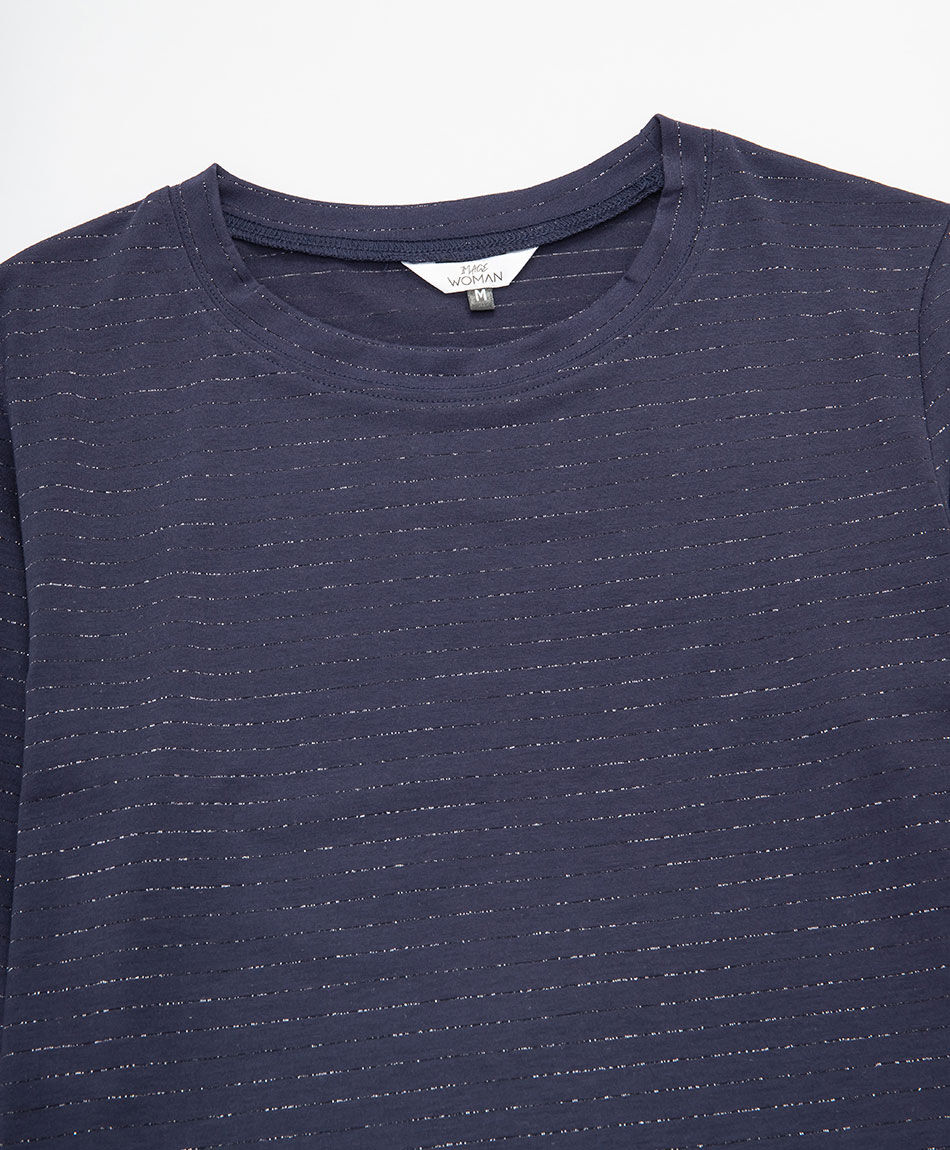 Polera mujer rayas lurex