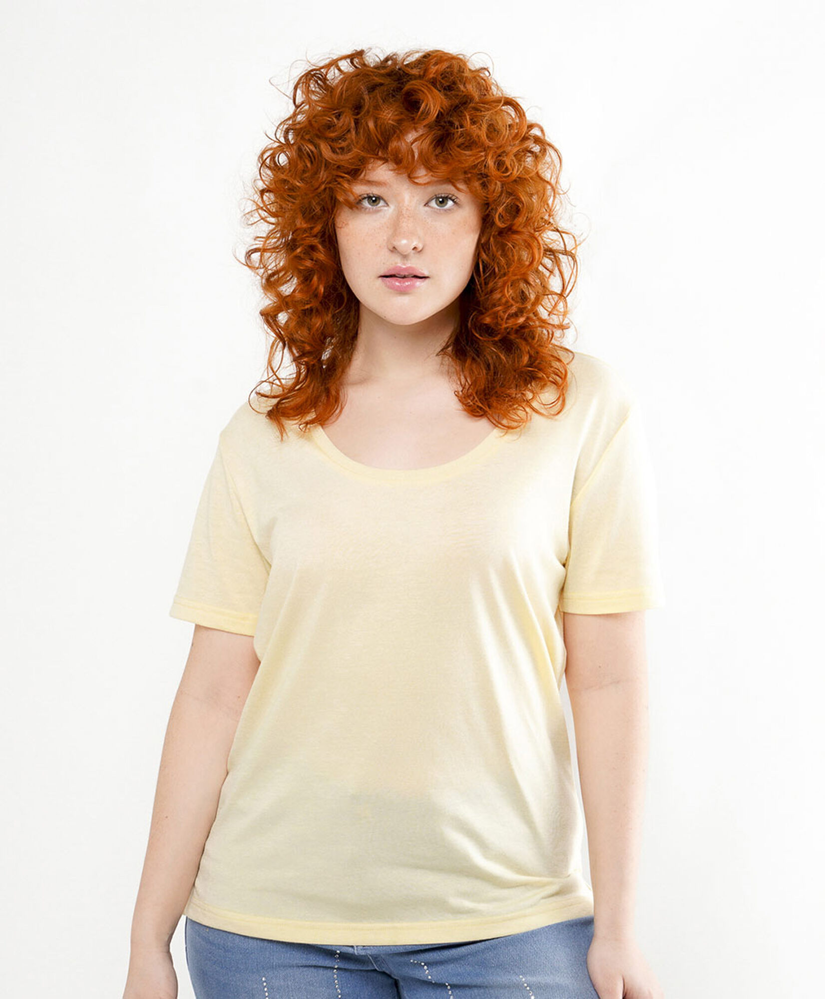 Polera mujer basica amarillo Polera mujer basica amarillo