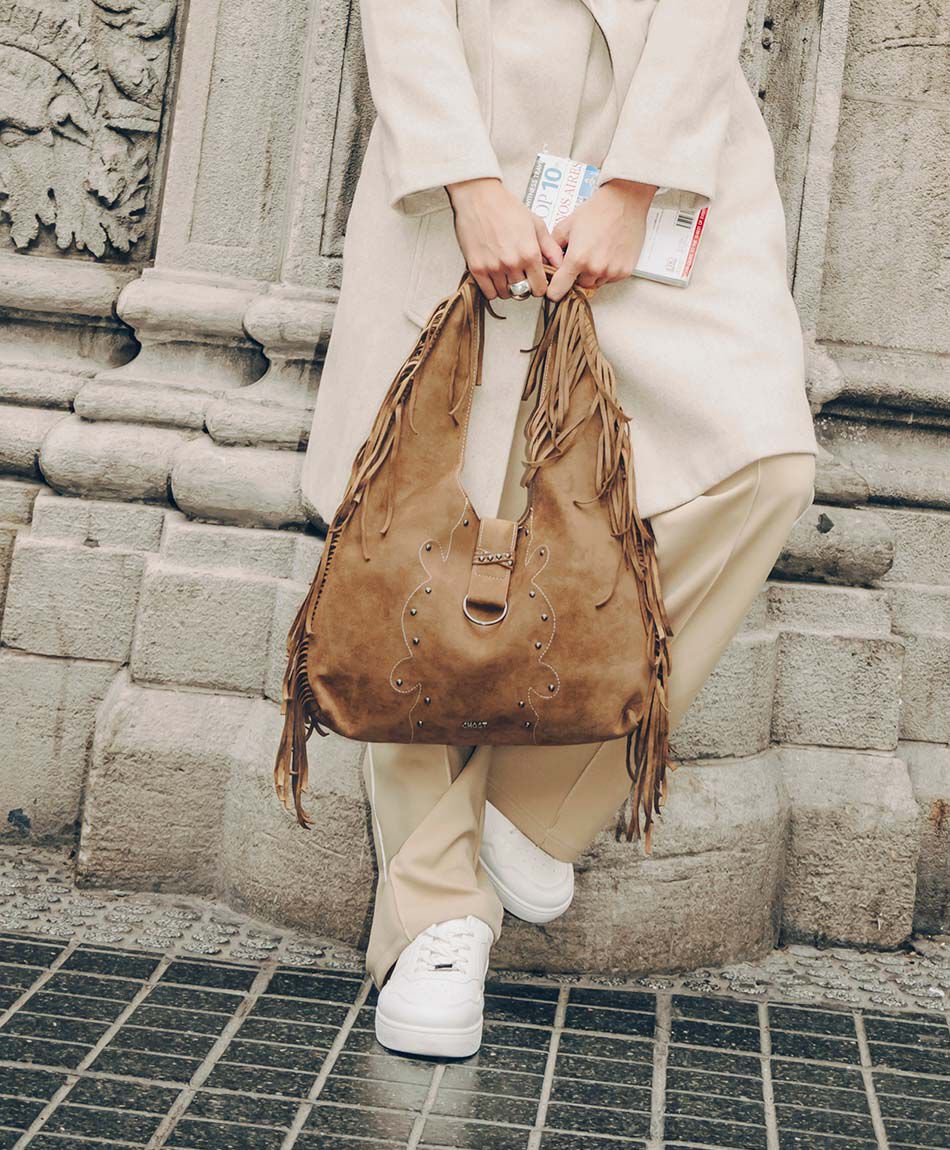 Bolso mujer flecos