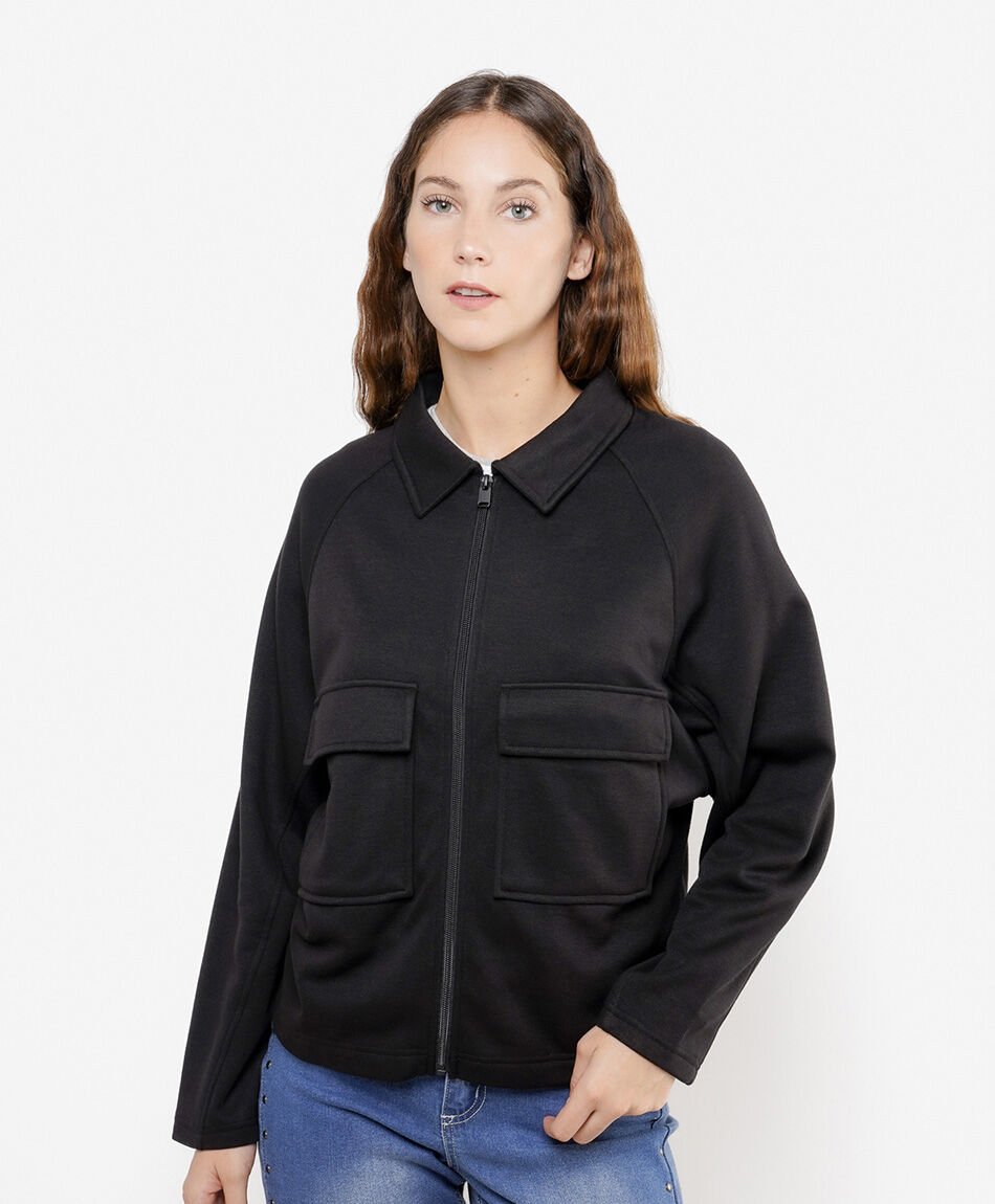 Chaqueta mujer jersey bolsillos