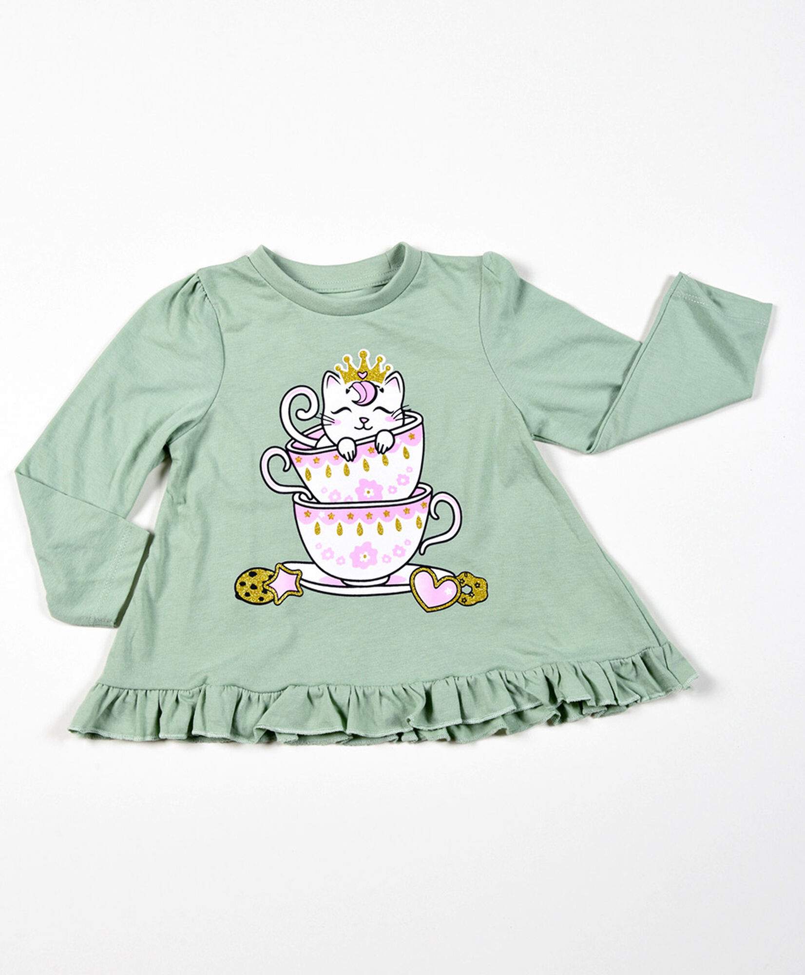 Polera bebé gato en tazas Polera bebé gato en tazas