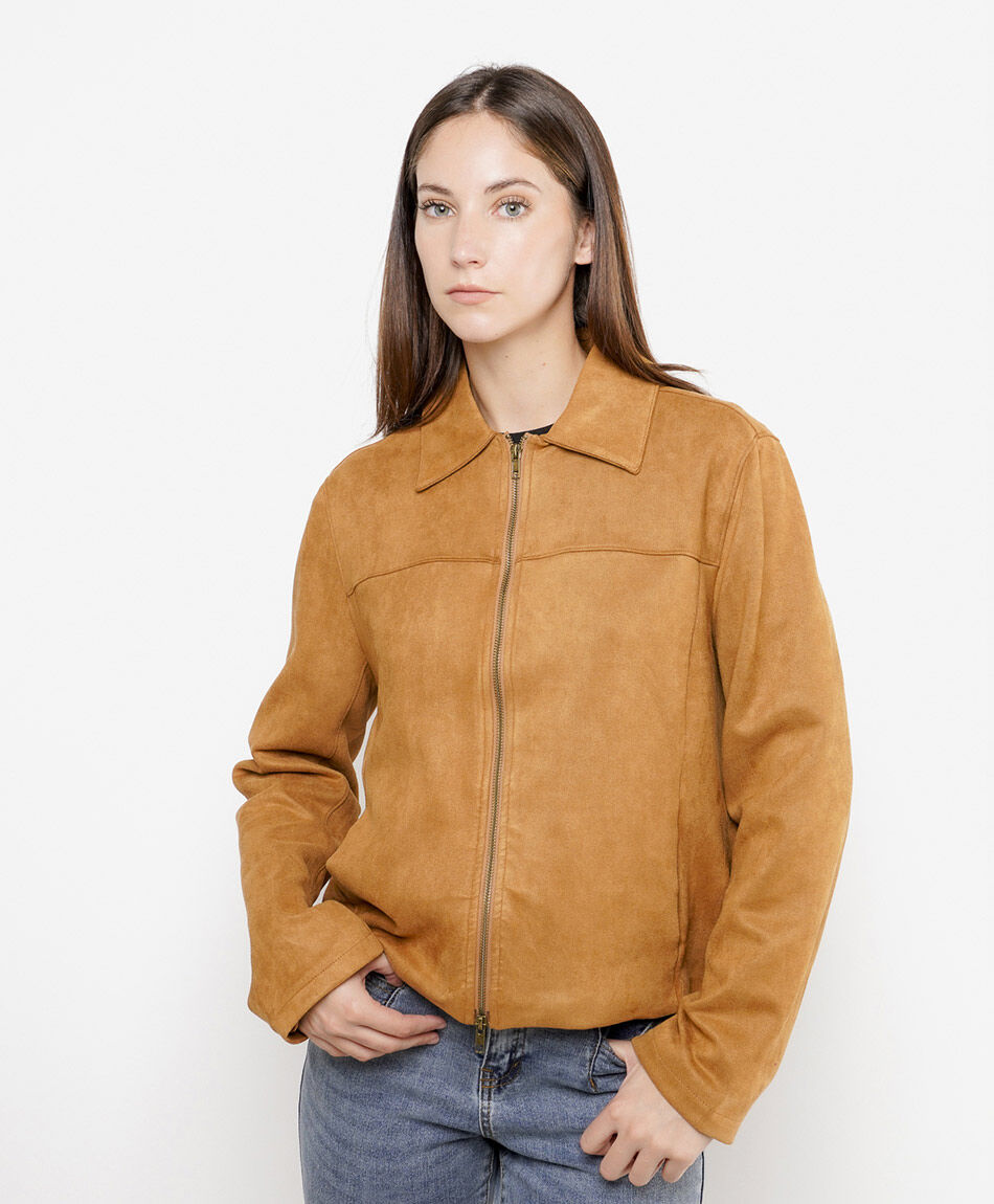 Chaqueta mujer suede cierre