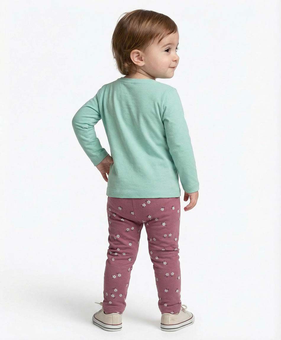 Leggins beb&eacute; forrada florcitas