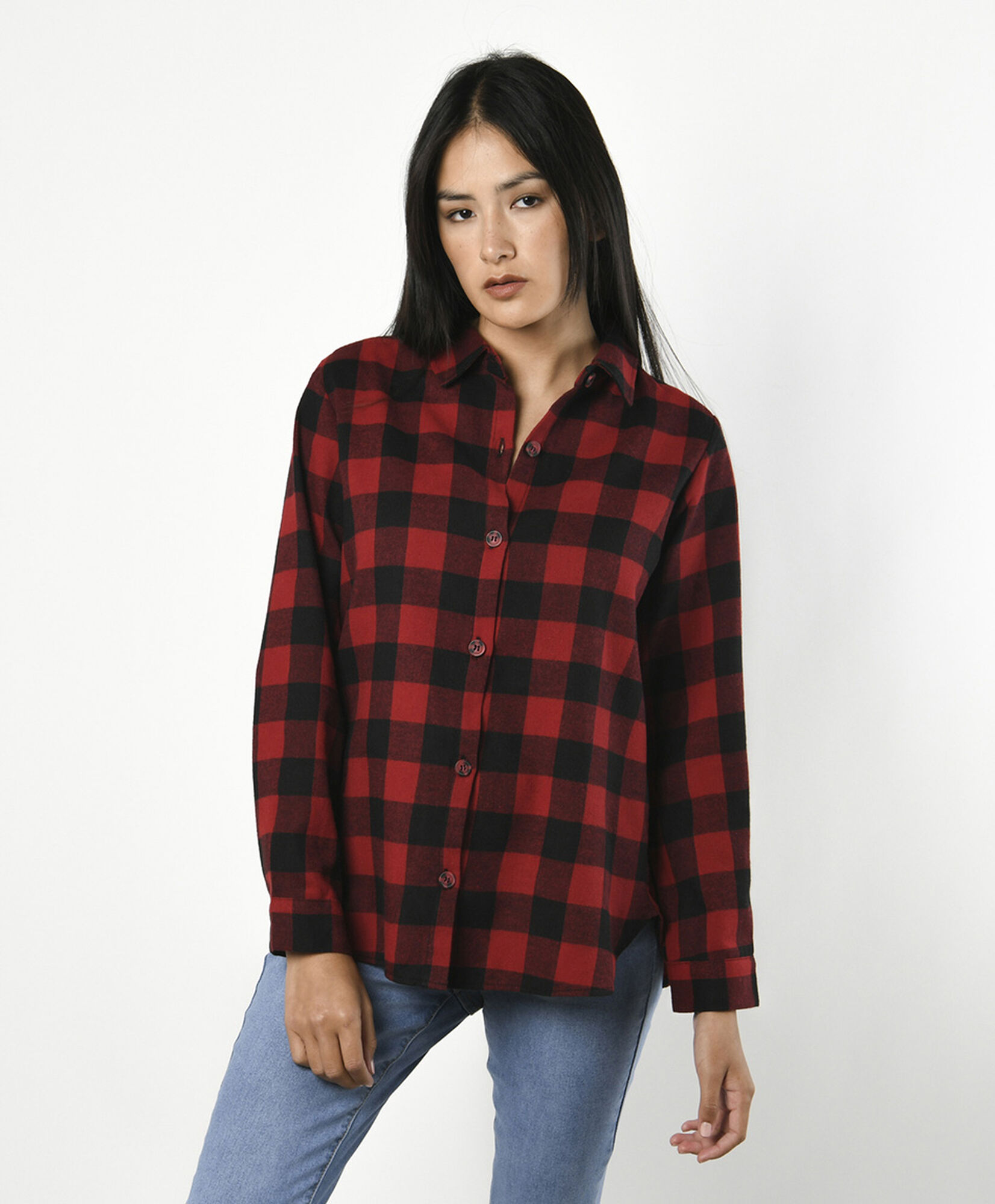 Blusa mujer escocesa roja Blusa mujer escocesa roja