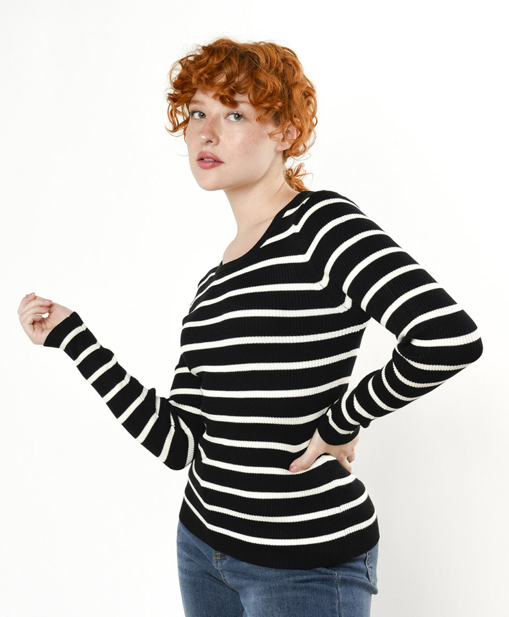 Sweater mujer líneas bicolor Sweater mujer líneas bicolor