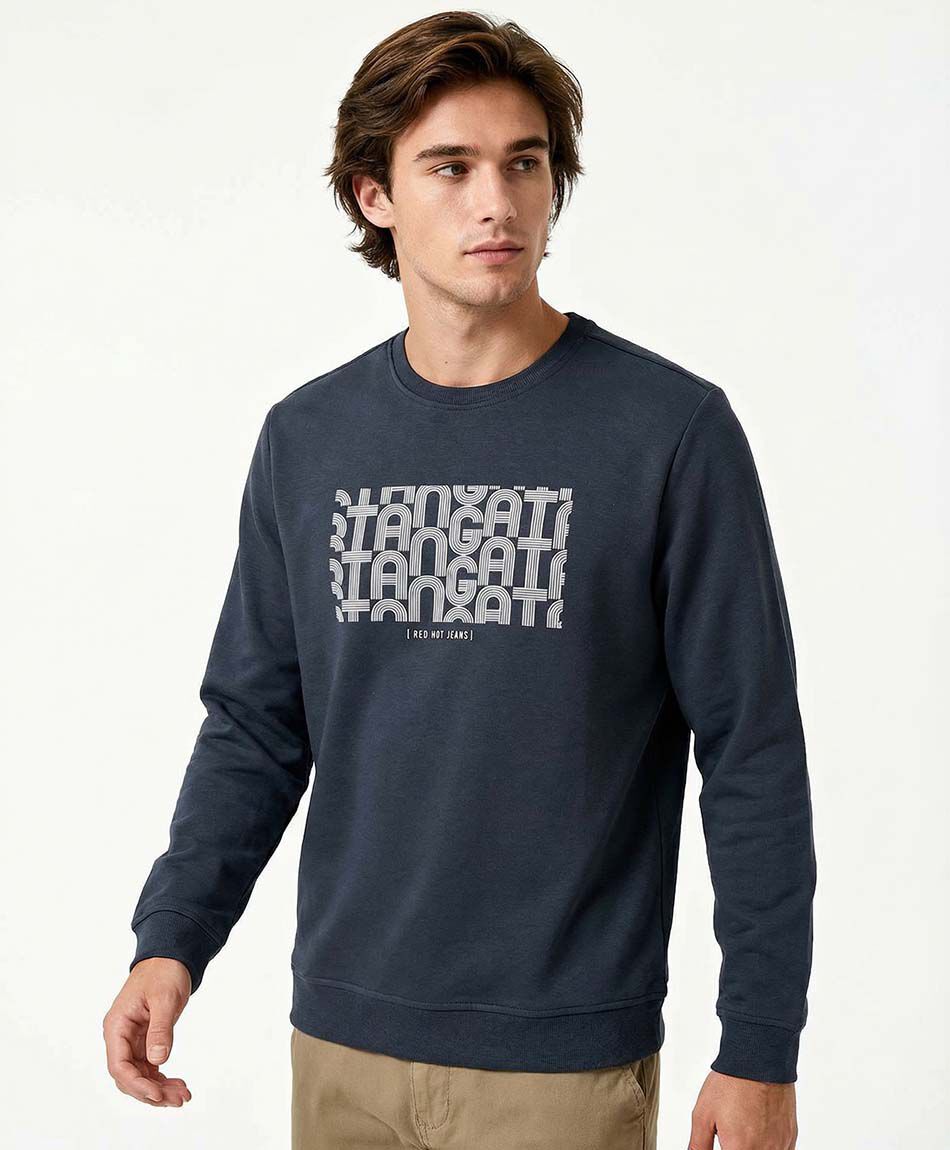 Poler&oacute;n hombre cuello redondo navy