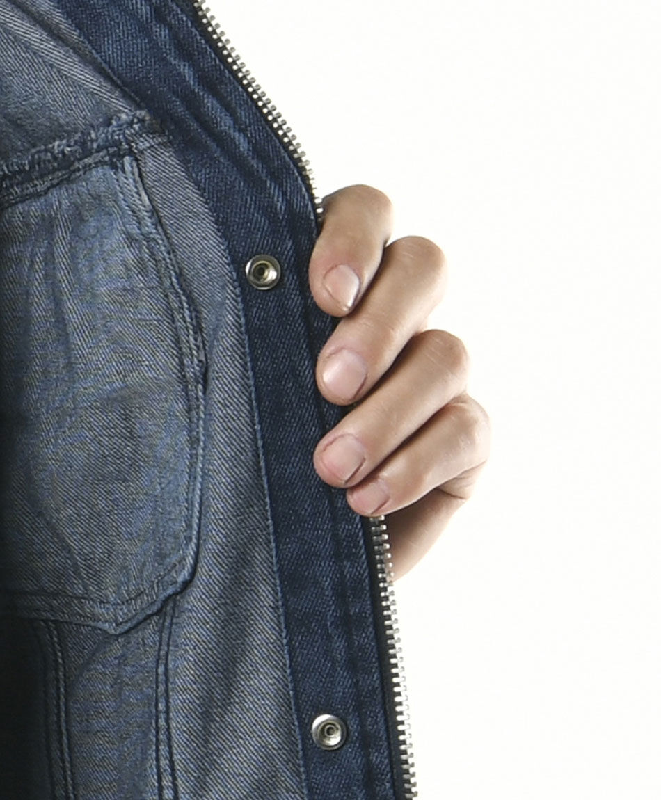 Chaqueta hombre denim cierres