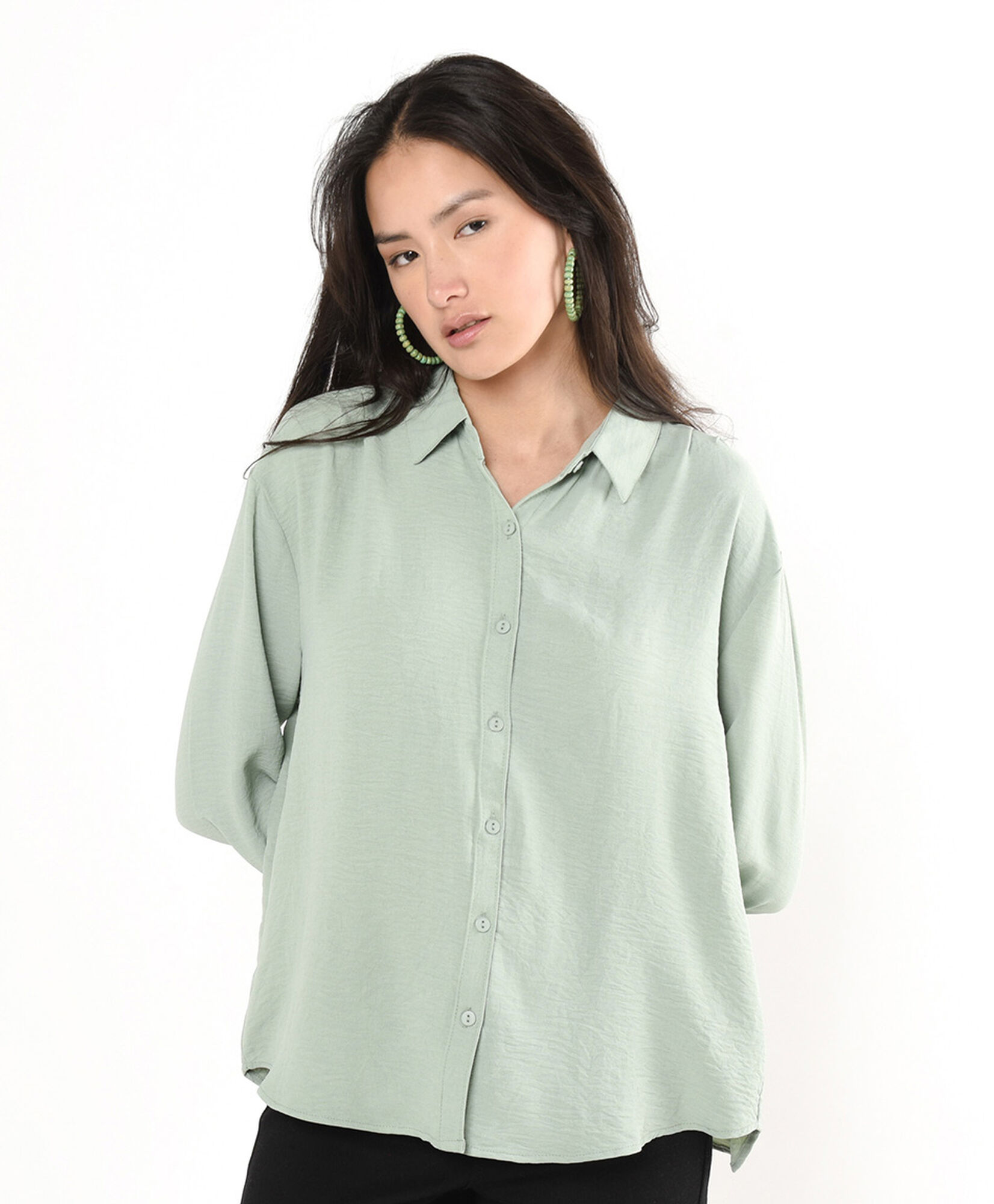 Blusa mujer camisera verde Blusa mujer camisera verde
