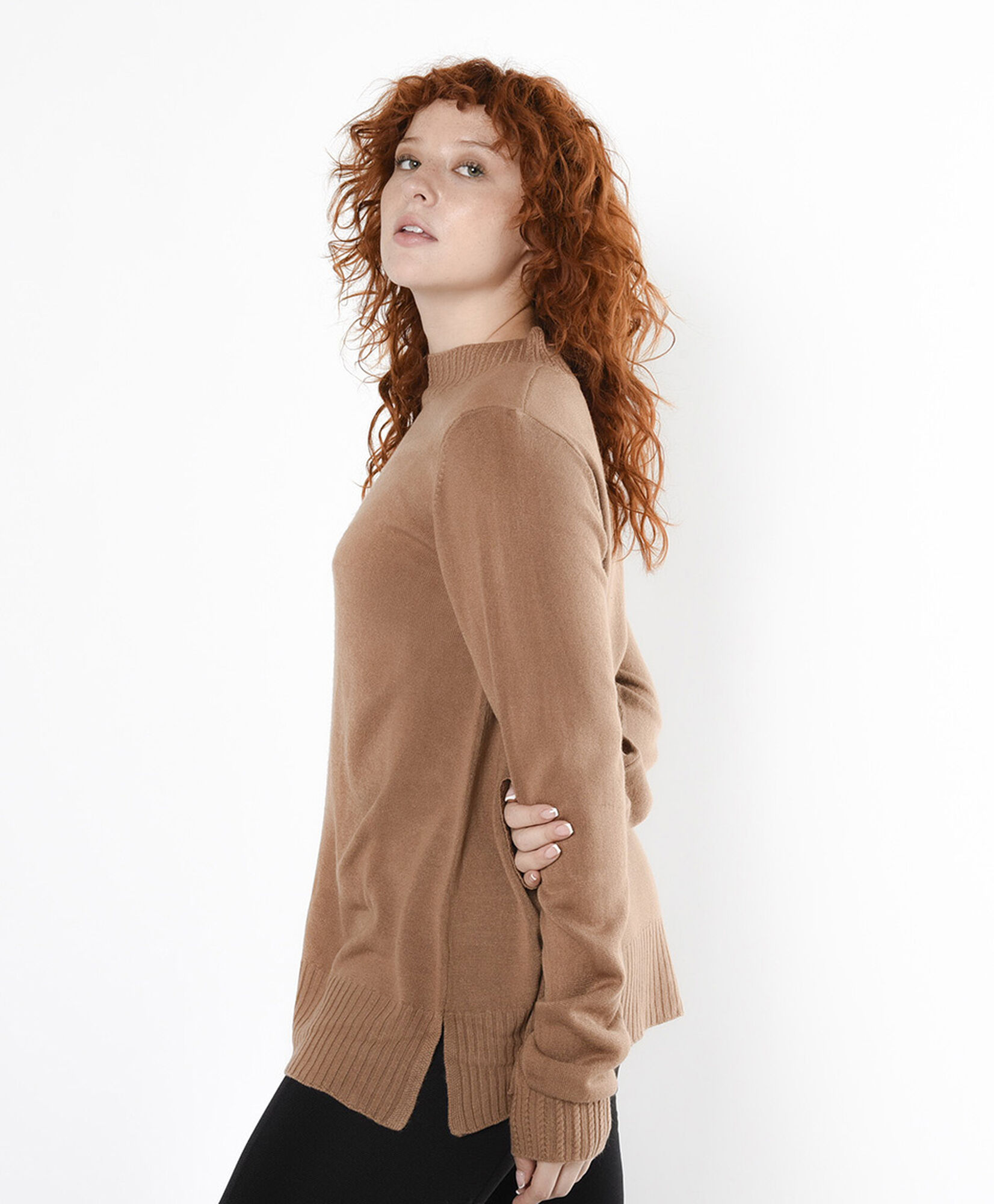 Sweater mujer largo detalle pretina Sweater mujer largo detalle pretina