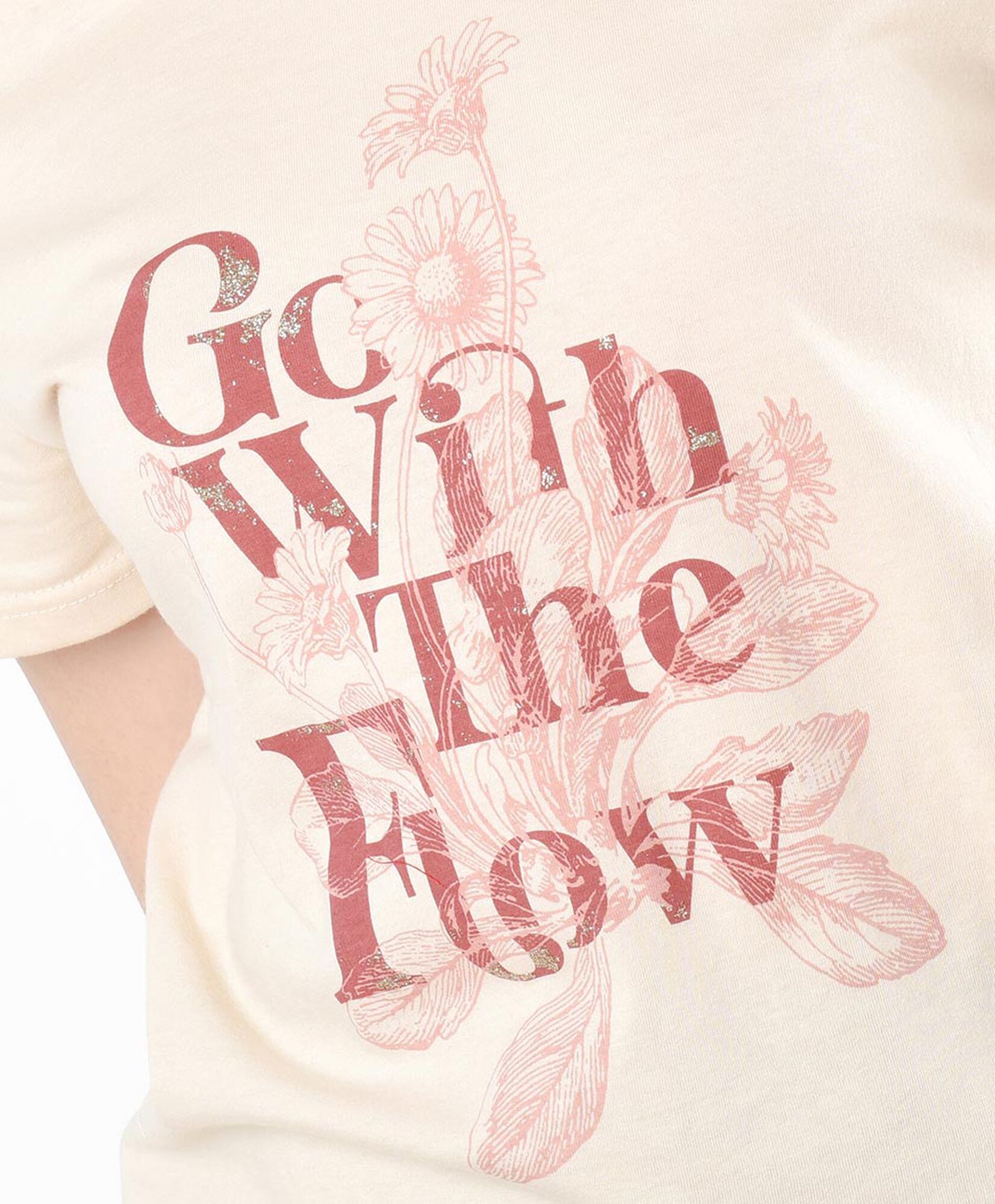 Polera mujer estampado frase con brillos Polera mujer estampado frase con brillos