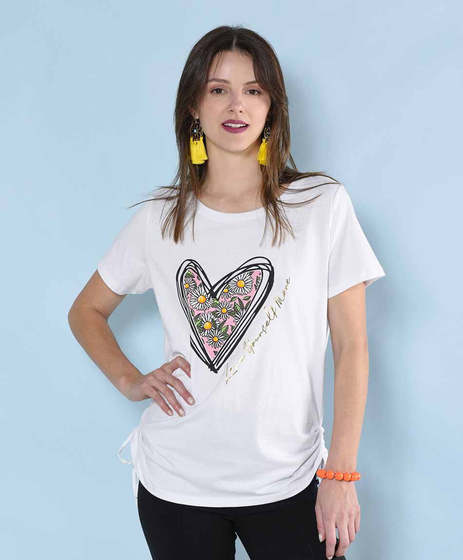 Polera manga corta cuello redondo