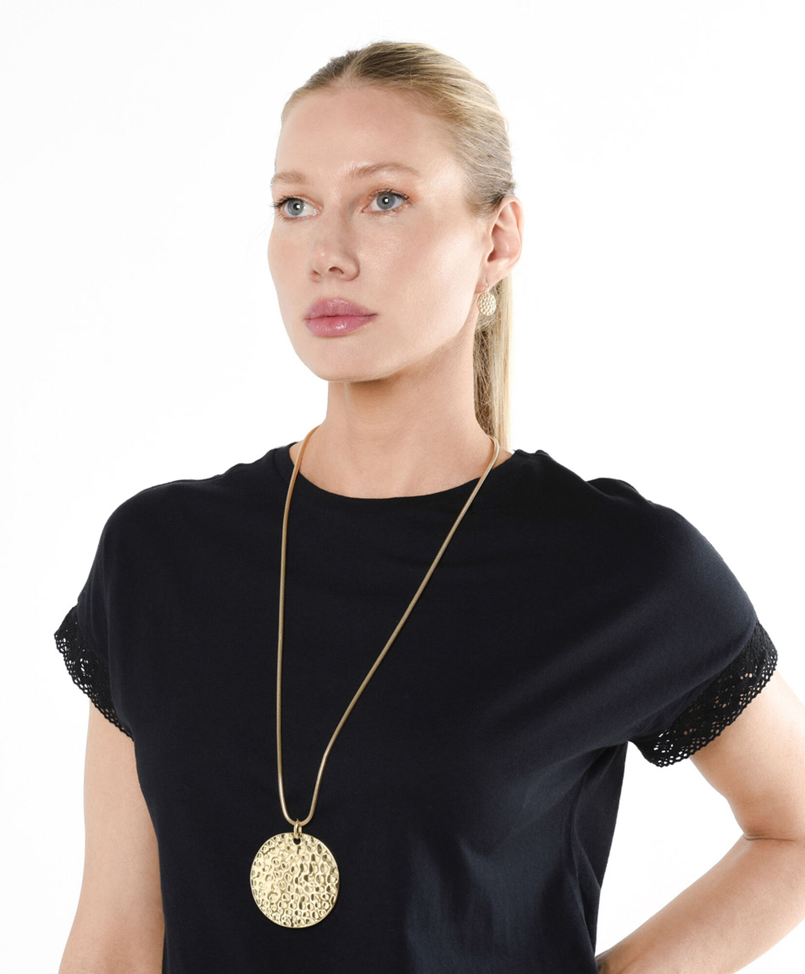 Set collar + aros mujer medalla Set collar + aros mujer medalla