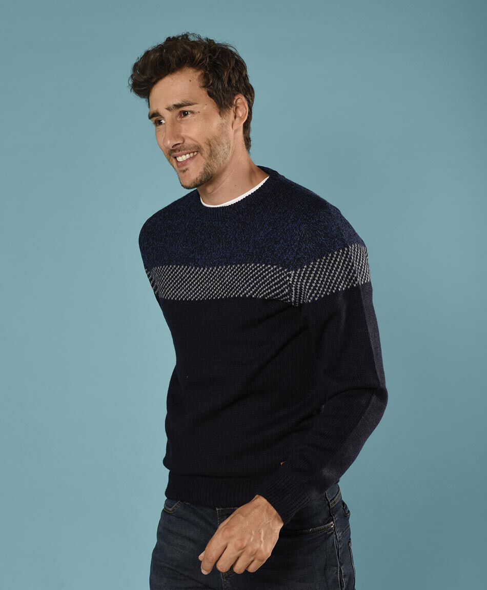 Sweater puntos cuello redondo