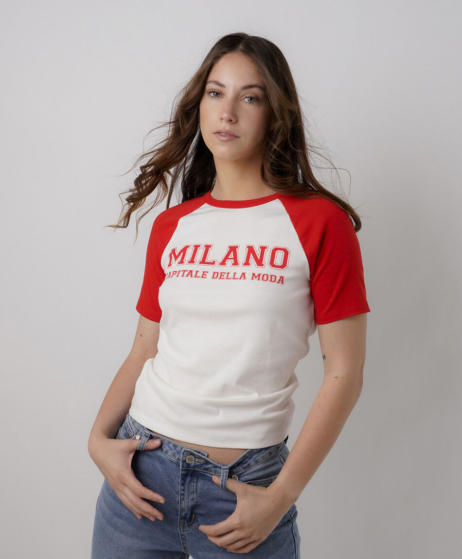 Polera mujer bicolor milano