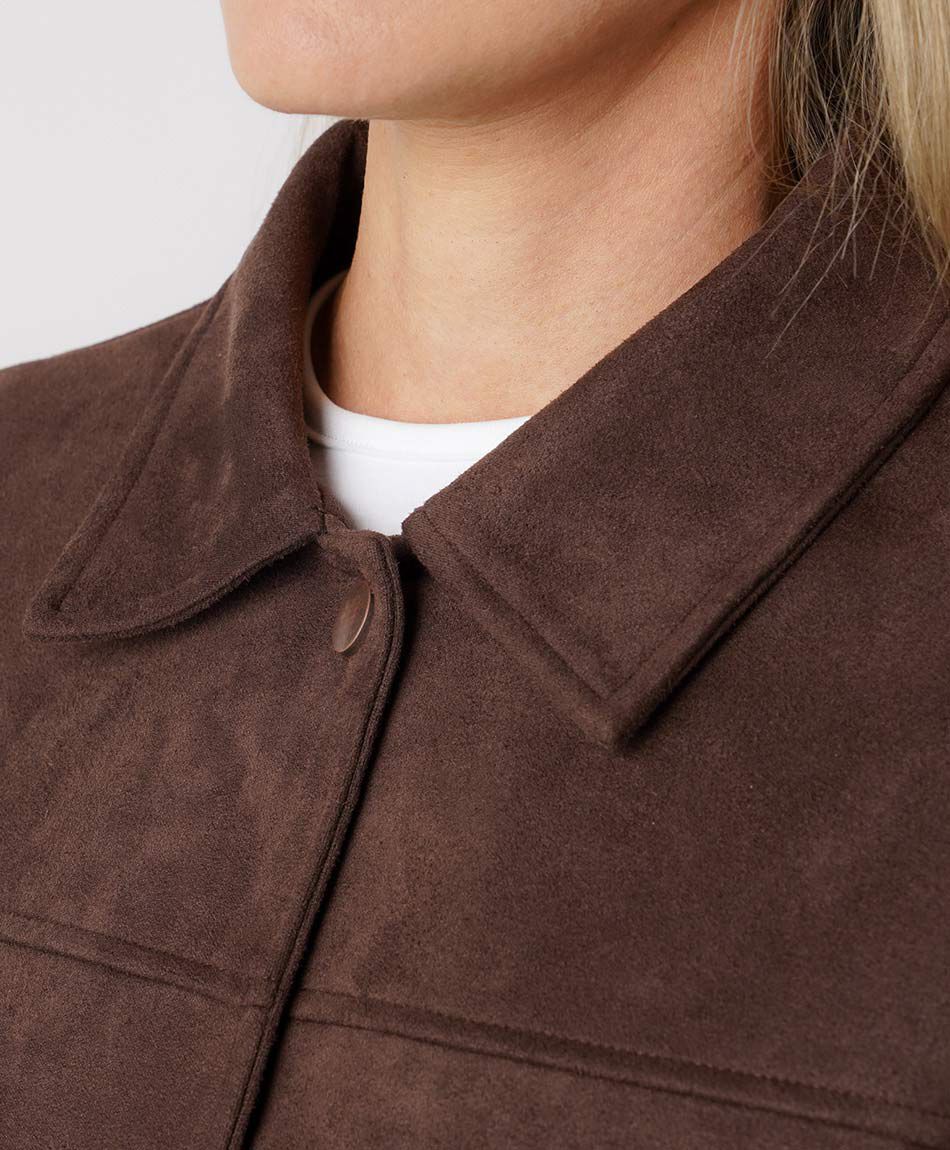 Chaqueta mujer suede bolsillos
