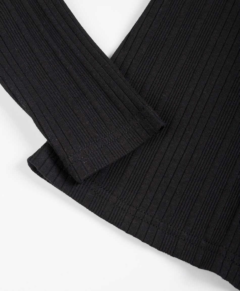 Polera ni&ntilde;a manga larga moda negro