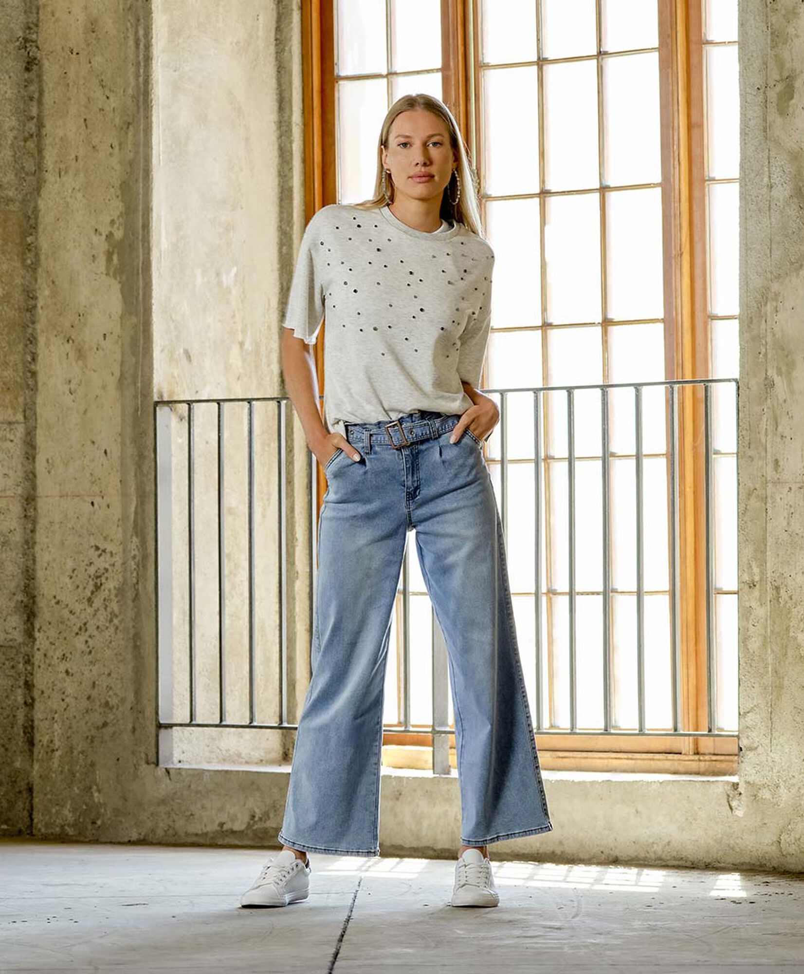 Jeans mujer cinturón wide Jeans mujer cinturón wide